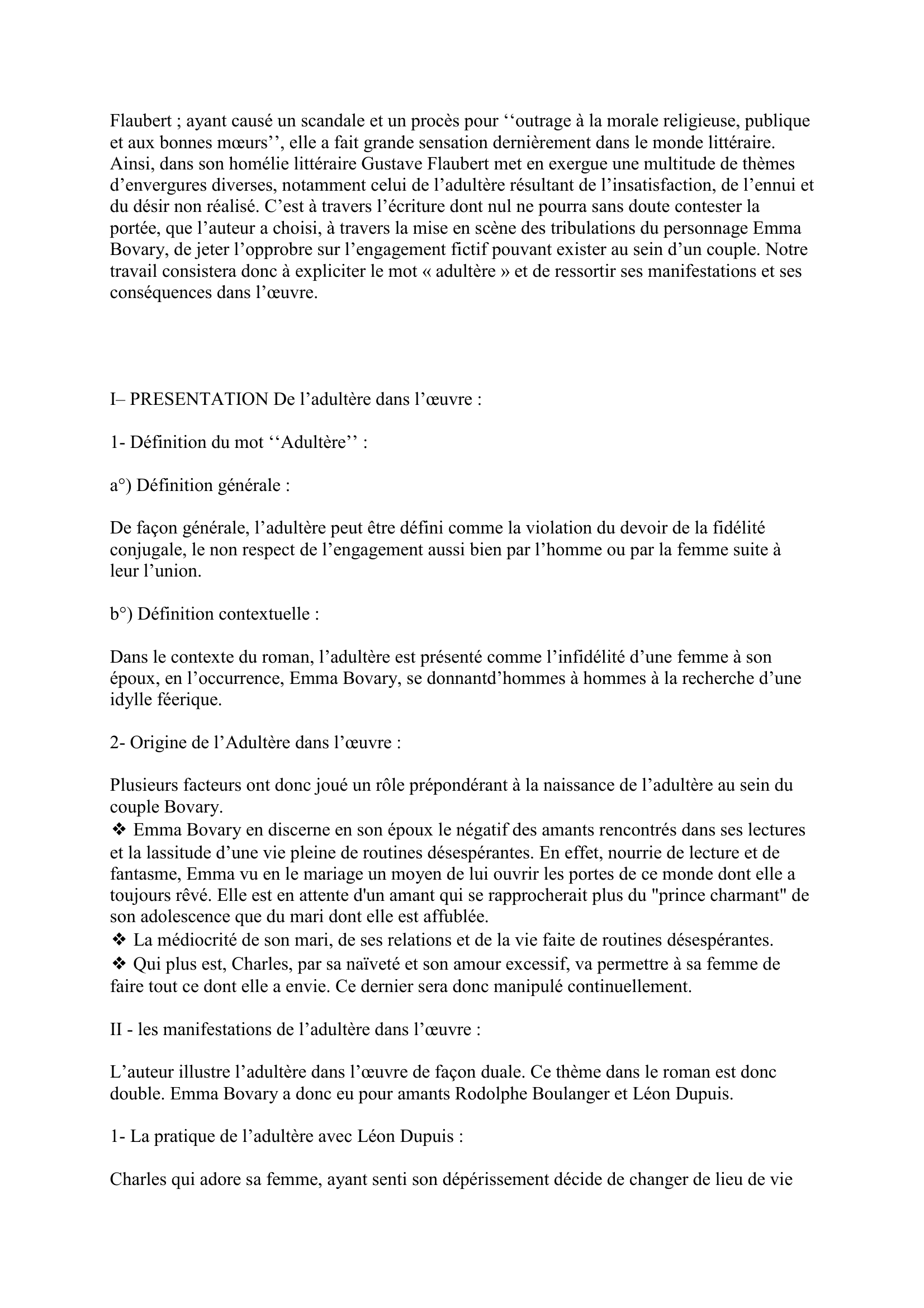 Prévisualisation du document L'ADULTERE DANS MADAME BOVARY