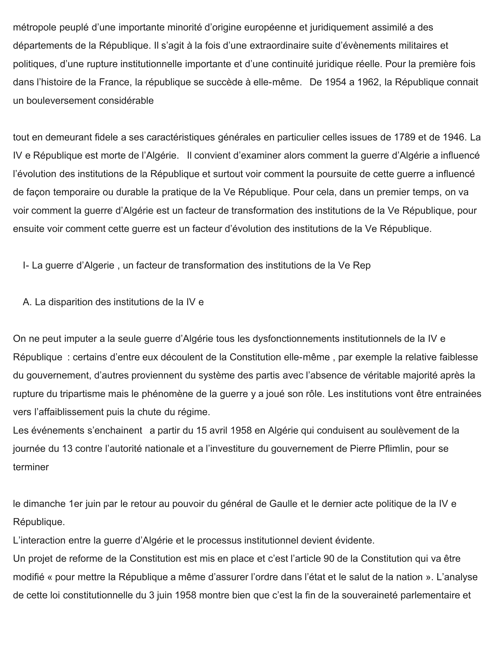 Prévisualisation du document « L'affaire algérienne » et les institutions de la Ve République