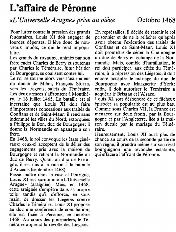 Prévisualisation du document L'affaire de Péronne«L'Universelle Aragne» prise au piège.