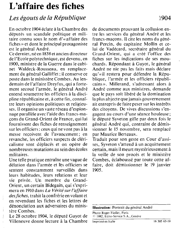 Prévisualisation du document L'affaire des fichesLes égouts de la République.