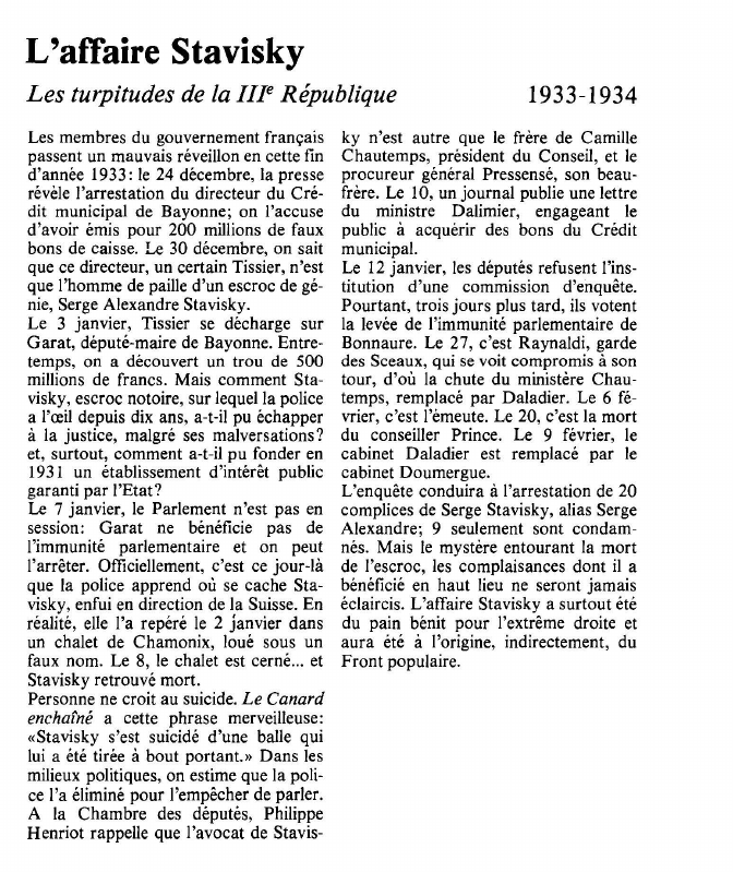 Prévisualisation du document L'affaire StaviskyLes turpitudes de la IIIe République.