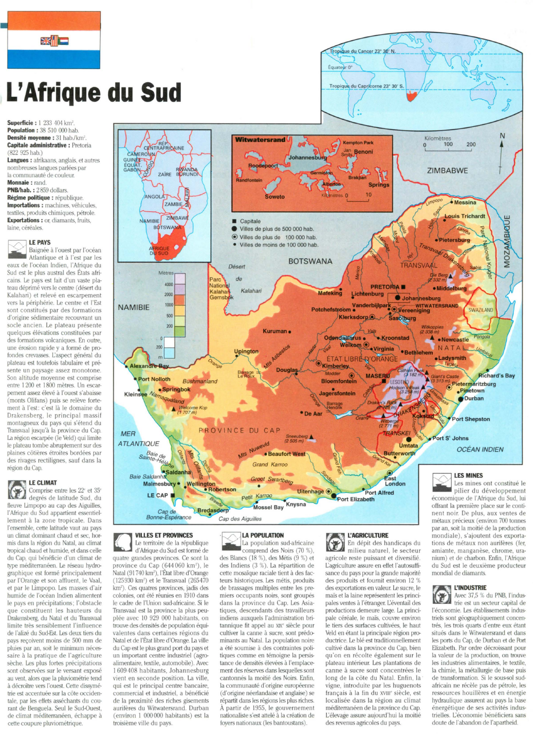 Prévisualisation du document L'Afrique du Sud (carte commentée)