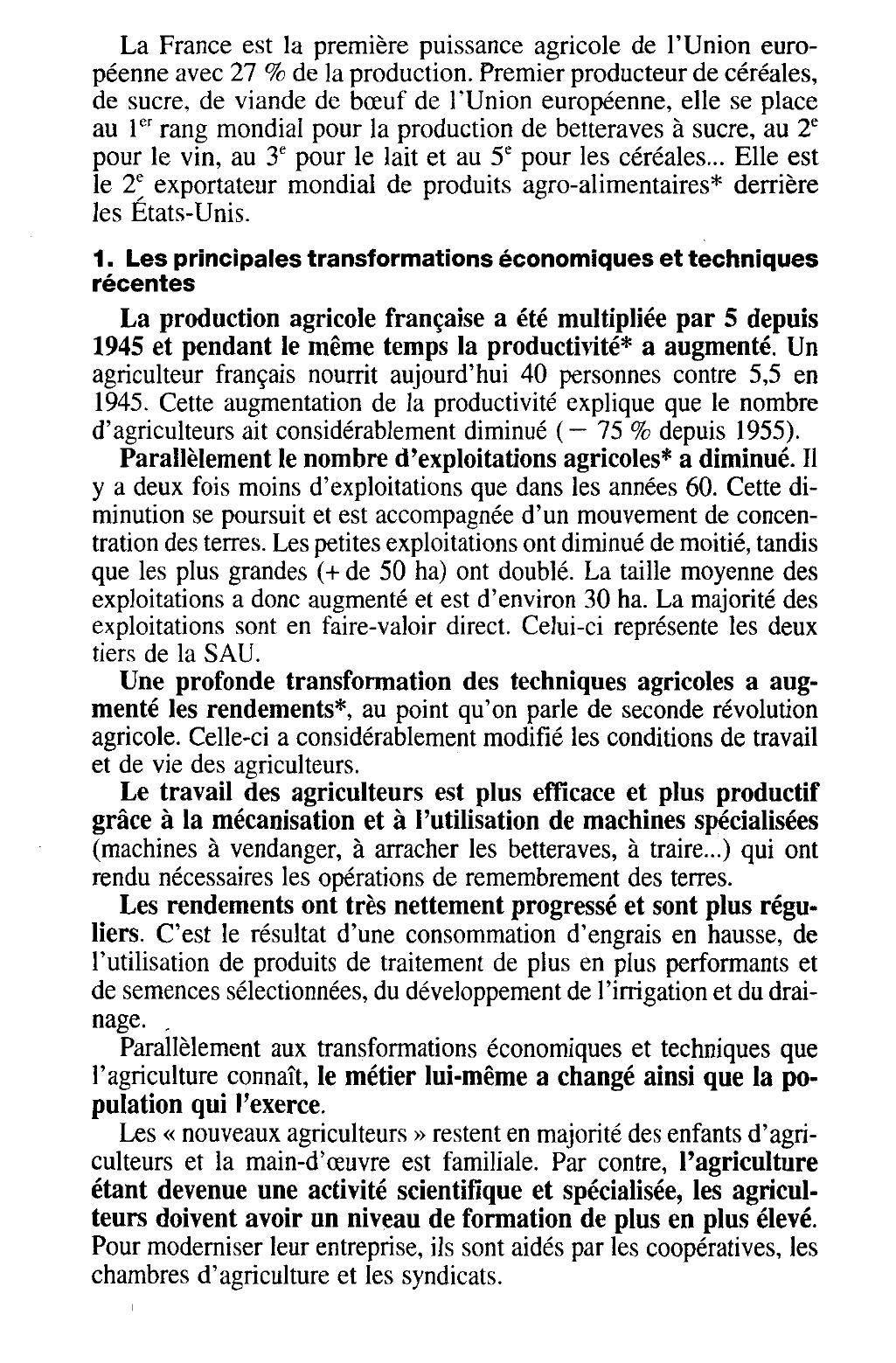 Prévisualisation du document L'agriculture française ?