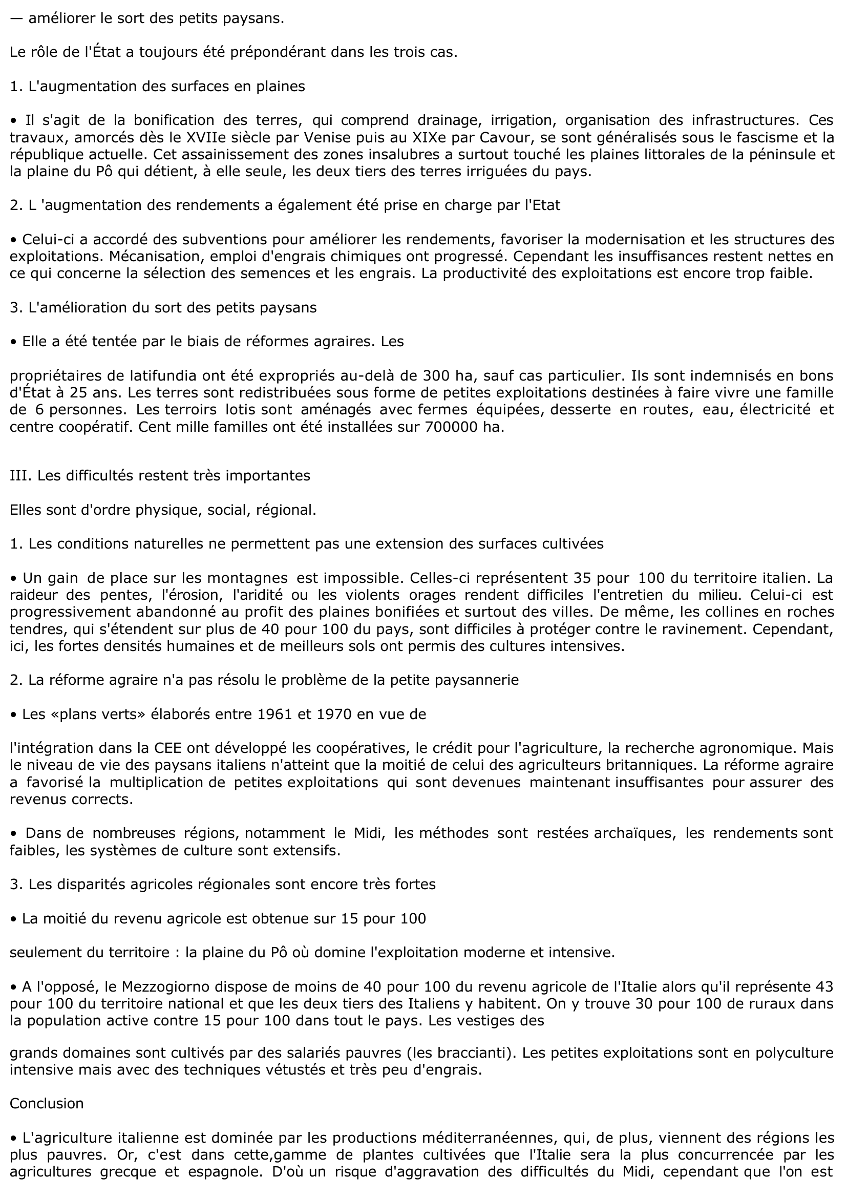 Prévisualisation du document L'agriculture italienne et ses problèmes.