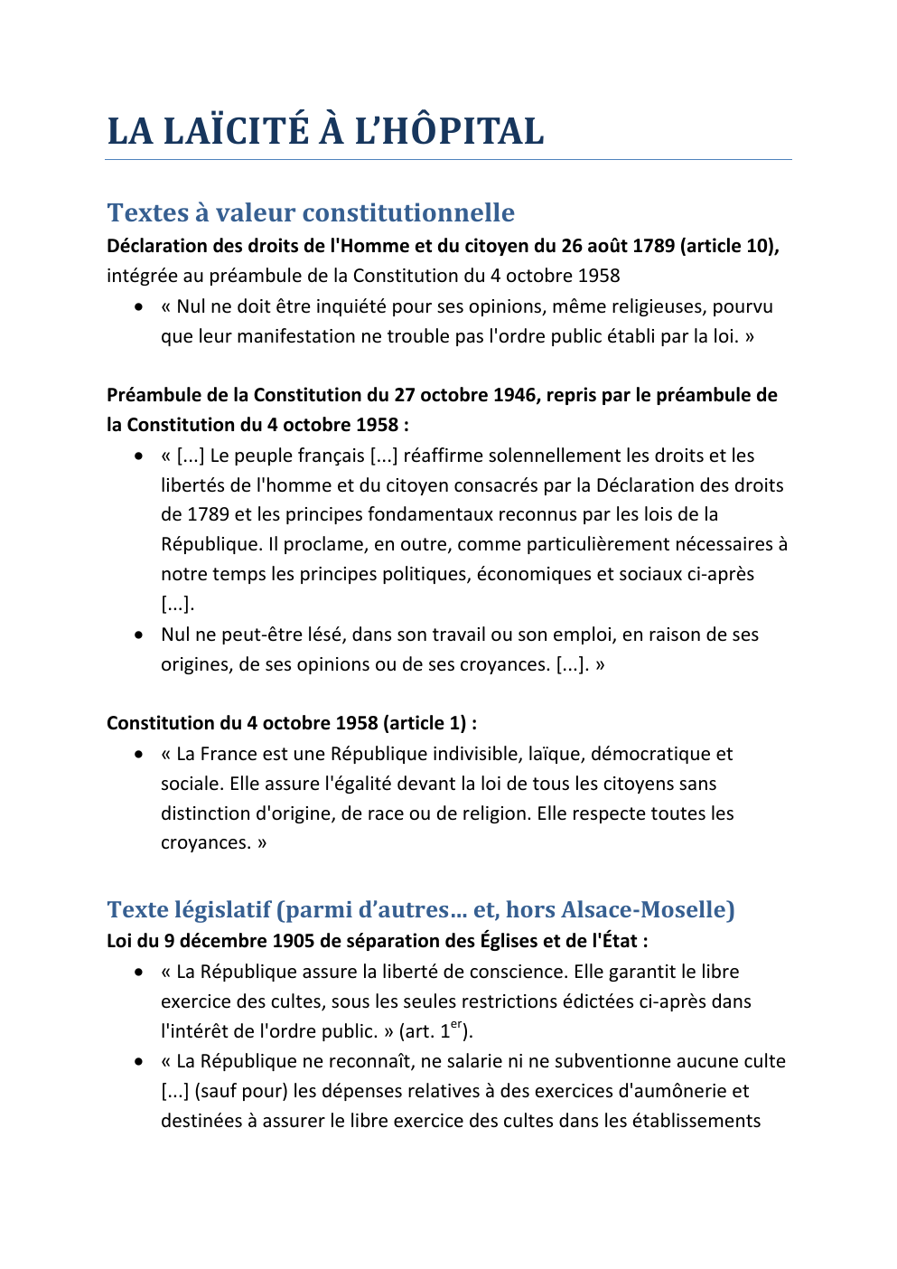 Prévisualisation du document Laïcité à l'hôpital