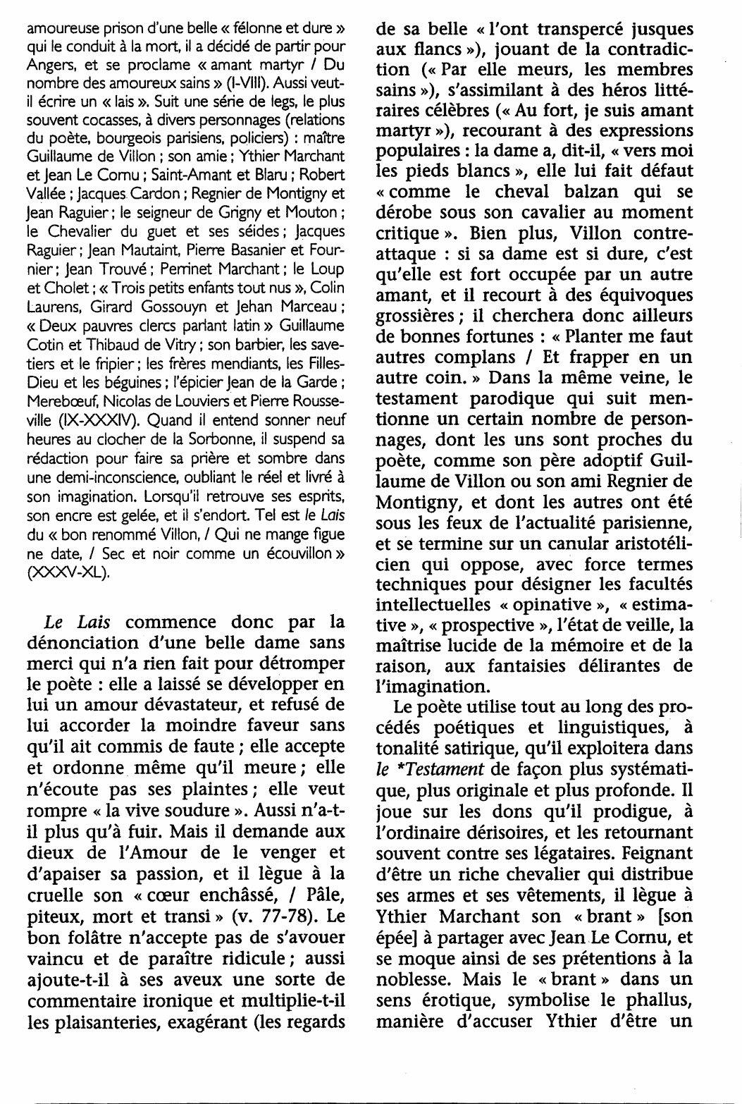 Prévisualisation du document Lais (le) de François Villon (analyse détaillée)