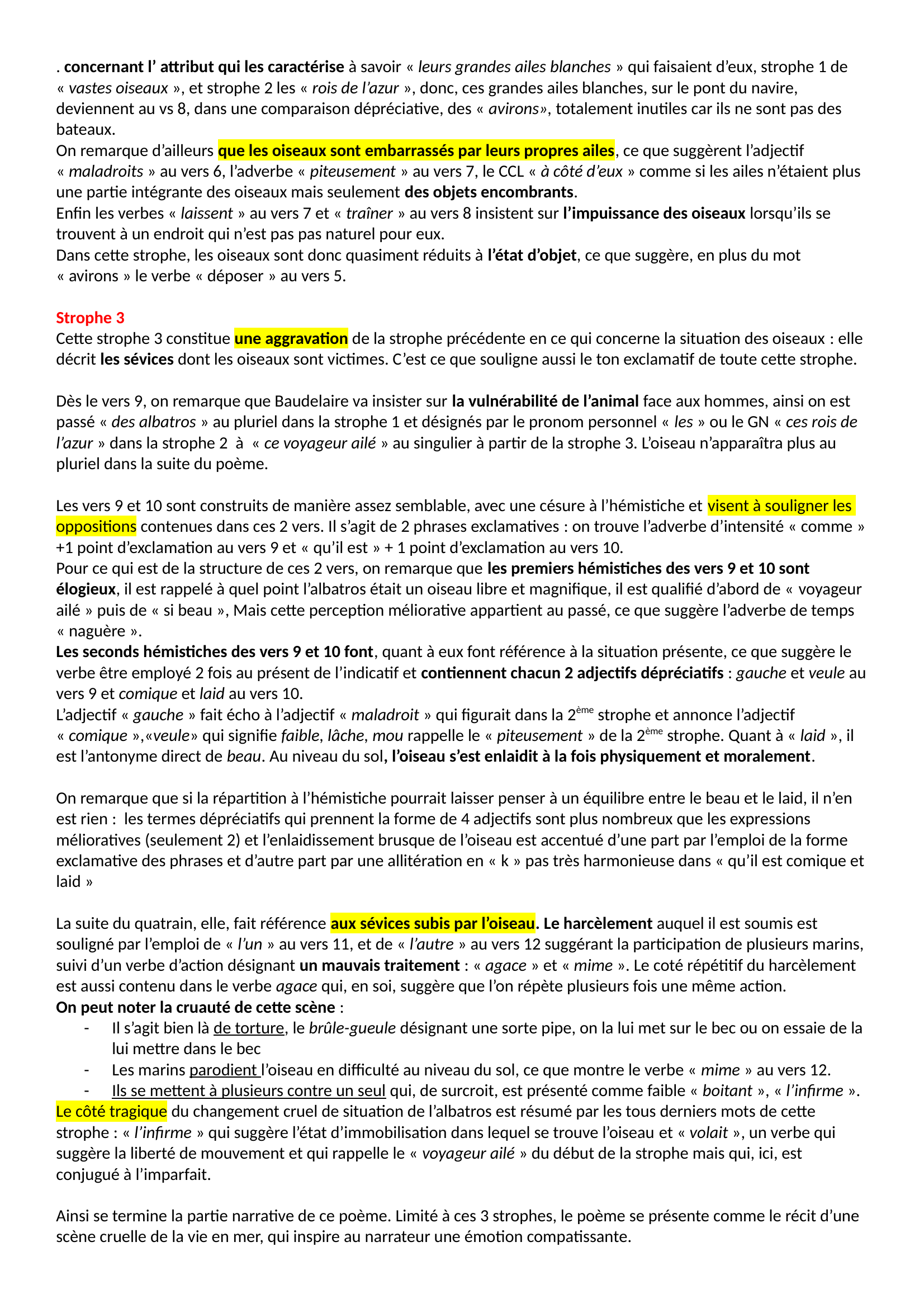 Prévisualisation du document « L’Albatros » de Baudelaire, explication linéaire