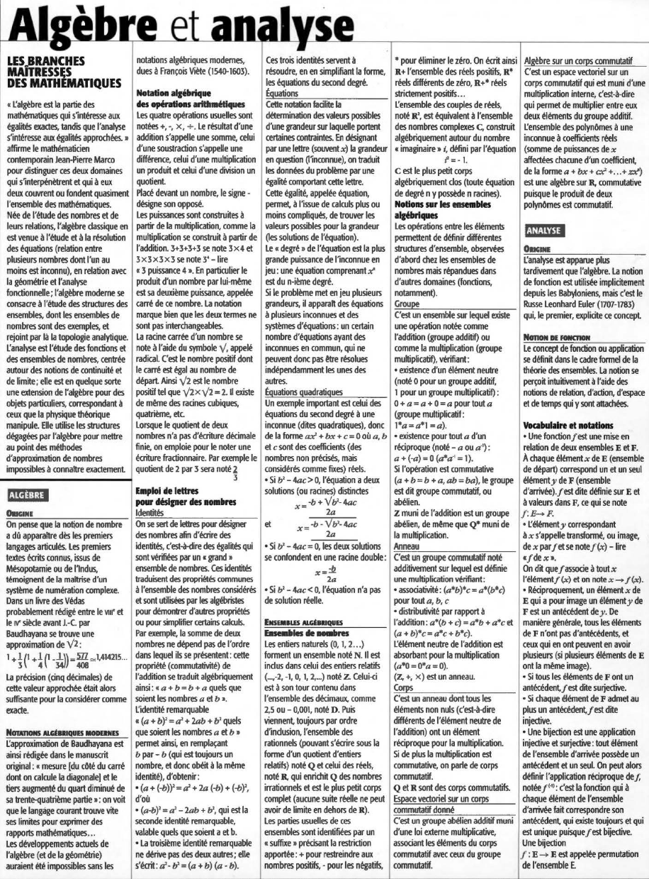 Prévisualisation du document L'algèbre