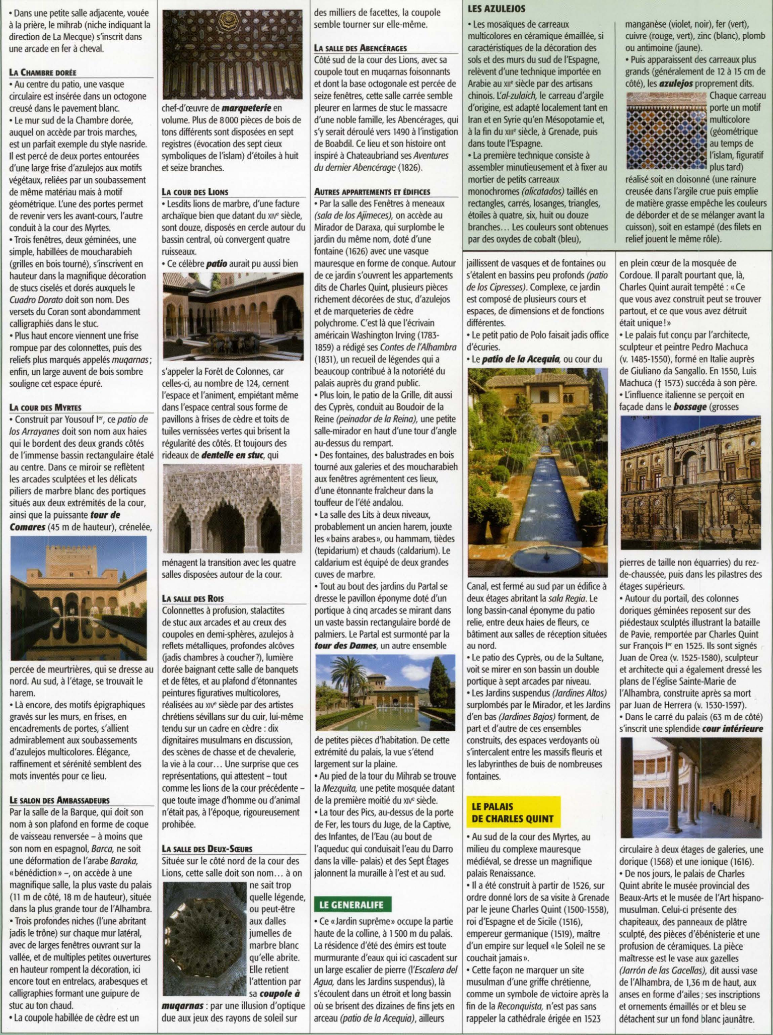 Prévisualisation du document L'Alhambra: UN PALAIS MAURESQUE EN ANDALOUSIE (Exposé – Art & Littérature – Collège/Lycée)