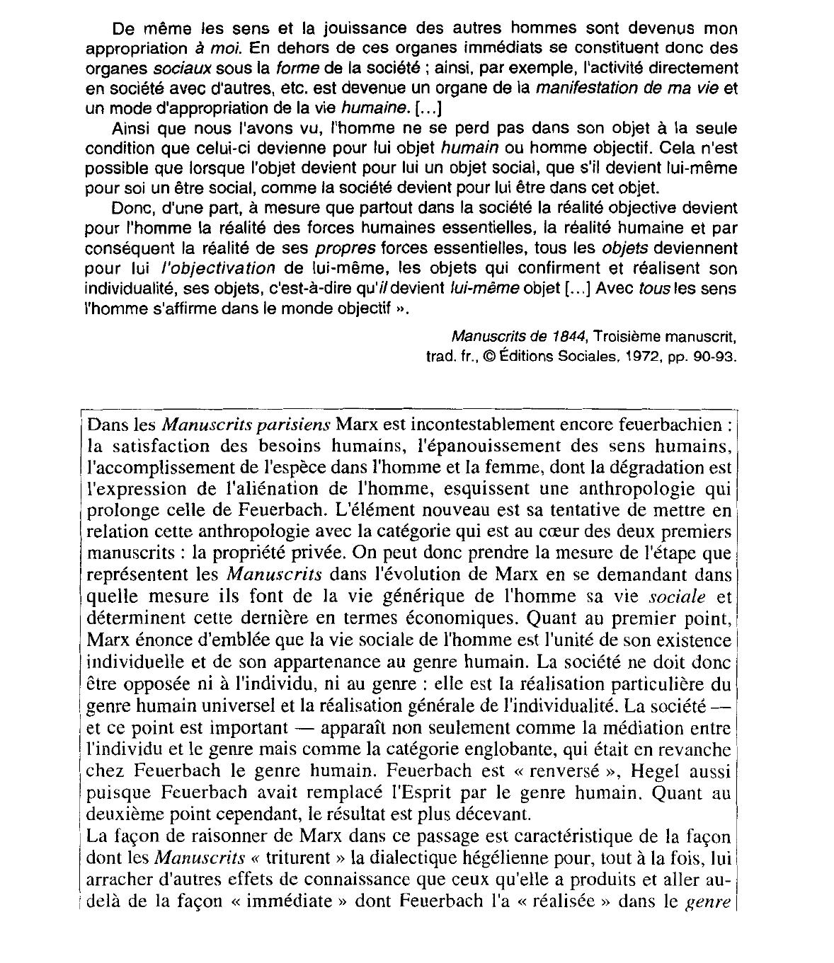 Prévisualisation du document L'aliénation selon les Manuscrits de 1844. Commentaire