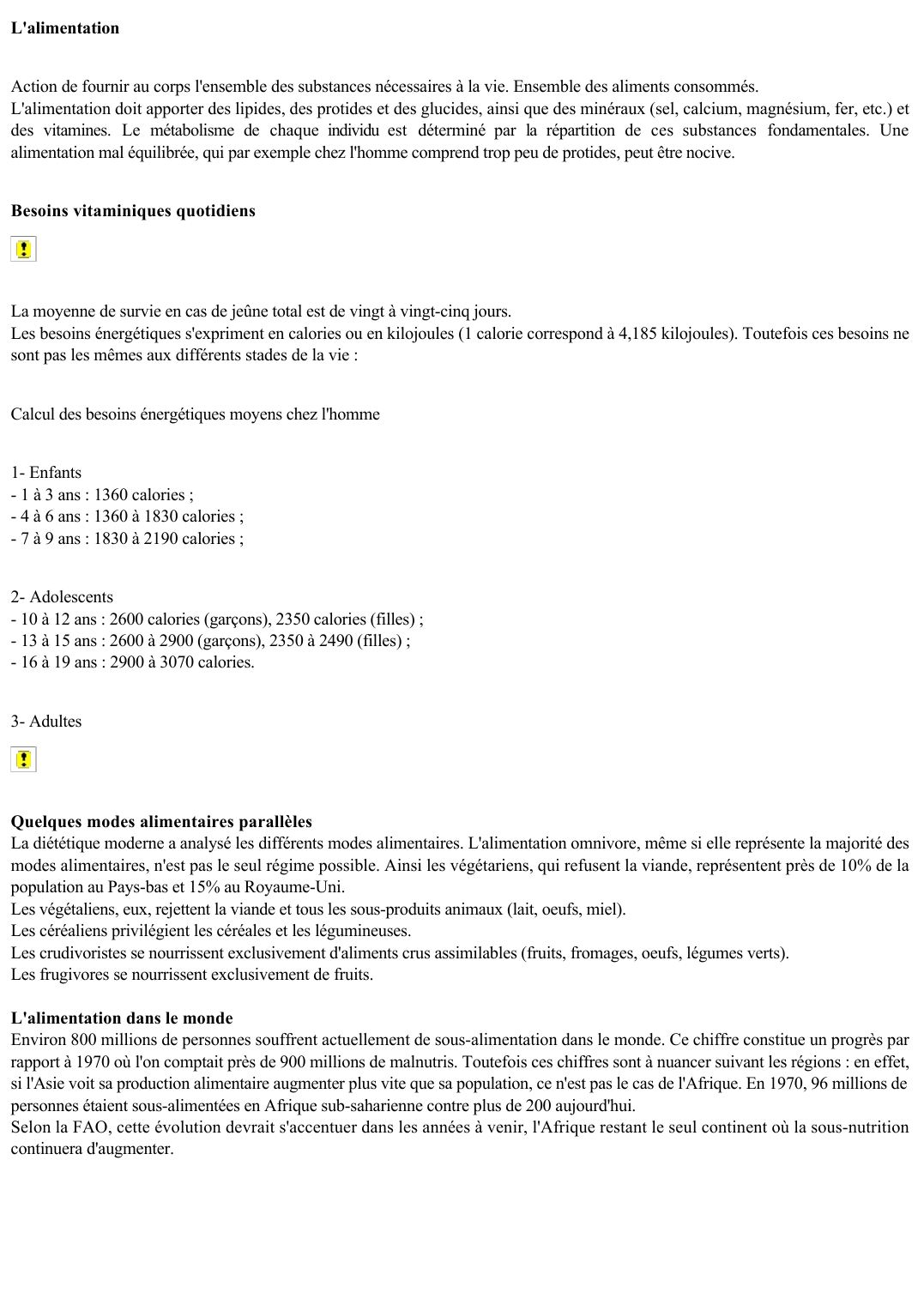 Prévisualisation du document L'alimentation