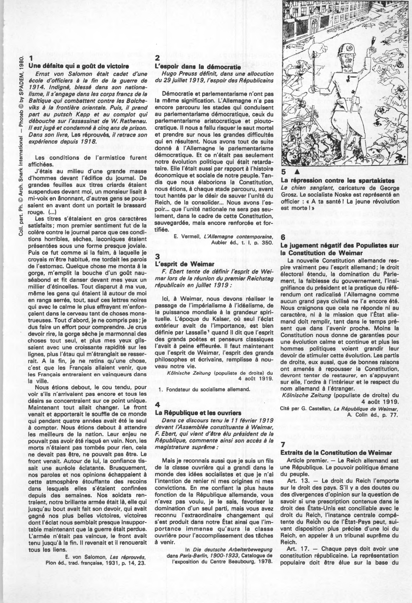 Prévisualisation du document L'ALLEMAGNE DE WEIMAR UN ÉCHEC DE LA DÉMOCRATIE (1919-1933) - Histoire