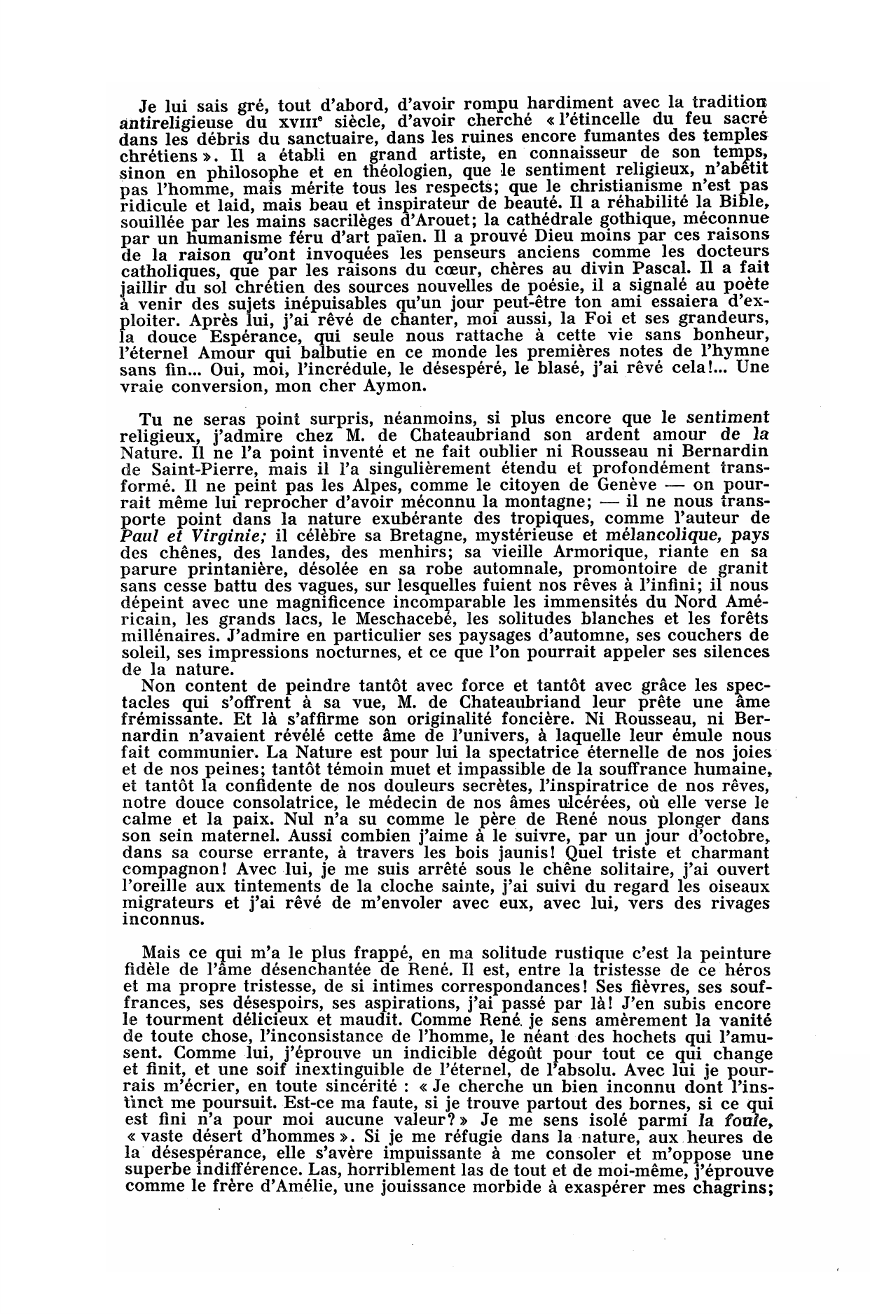 Prévisualisation du document Lamartine à Aymon de Virieu, après une lecture de Chateaubriand