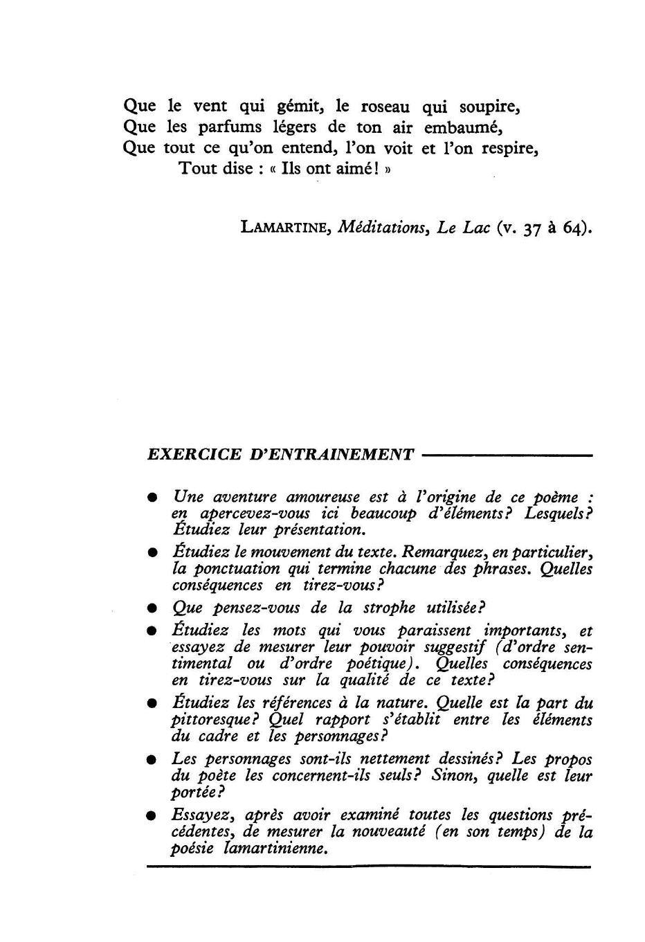 Prévisualisation du document LAMARTINE, Méditations, Le Lac (v. 37 à 64) - Commentaire