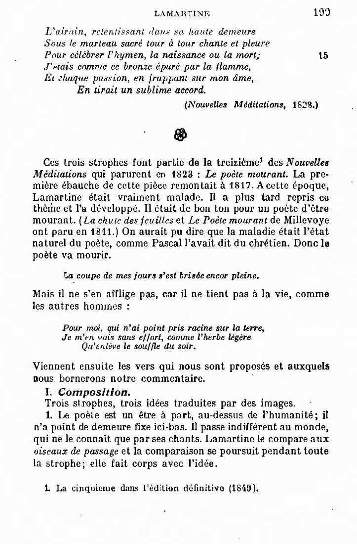 Prévisualisation du document LAMARTINE (Nouvelles Méditations, 1823): Le poète mourant (commentaire)