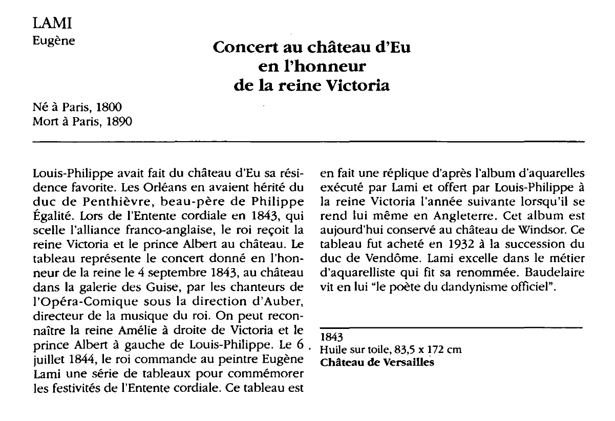 Prévisualisation du document LAMI Eugène : Concert au château d'Eu en l'honneur de la reine Victoria