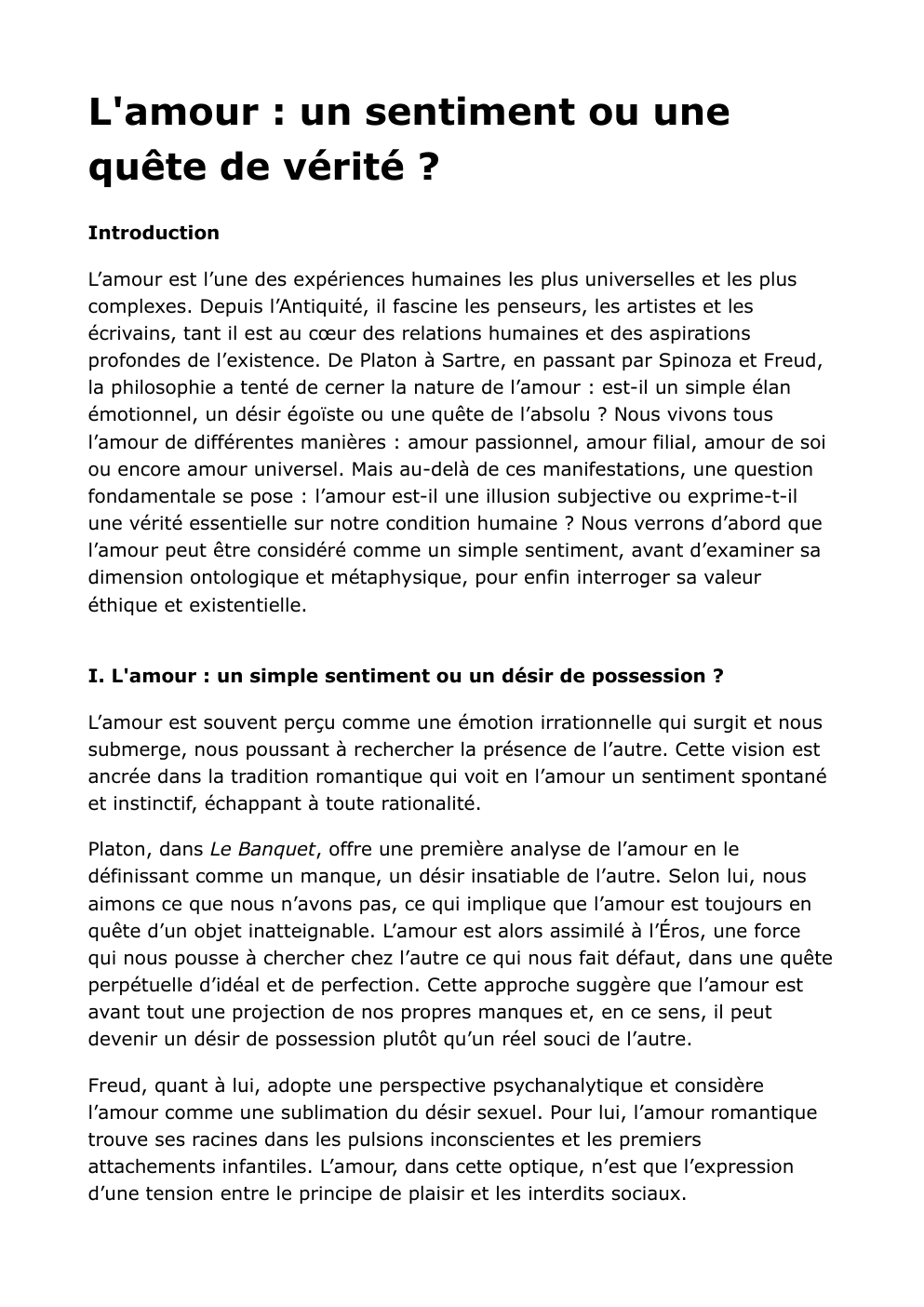 Prévisualisation du document L'amour : un sentiment ou une quête de vérité ?