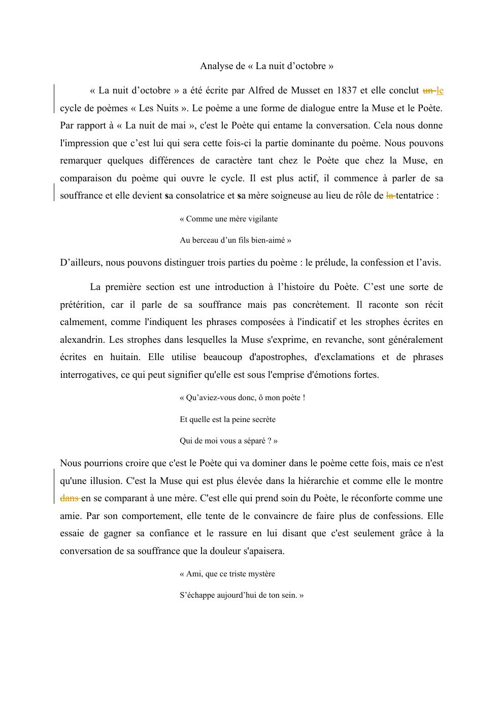 Prévisualisation du document L'analyse de "La nuit d'octobre" d'Alfred Musset