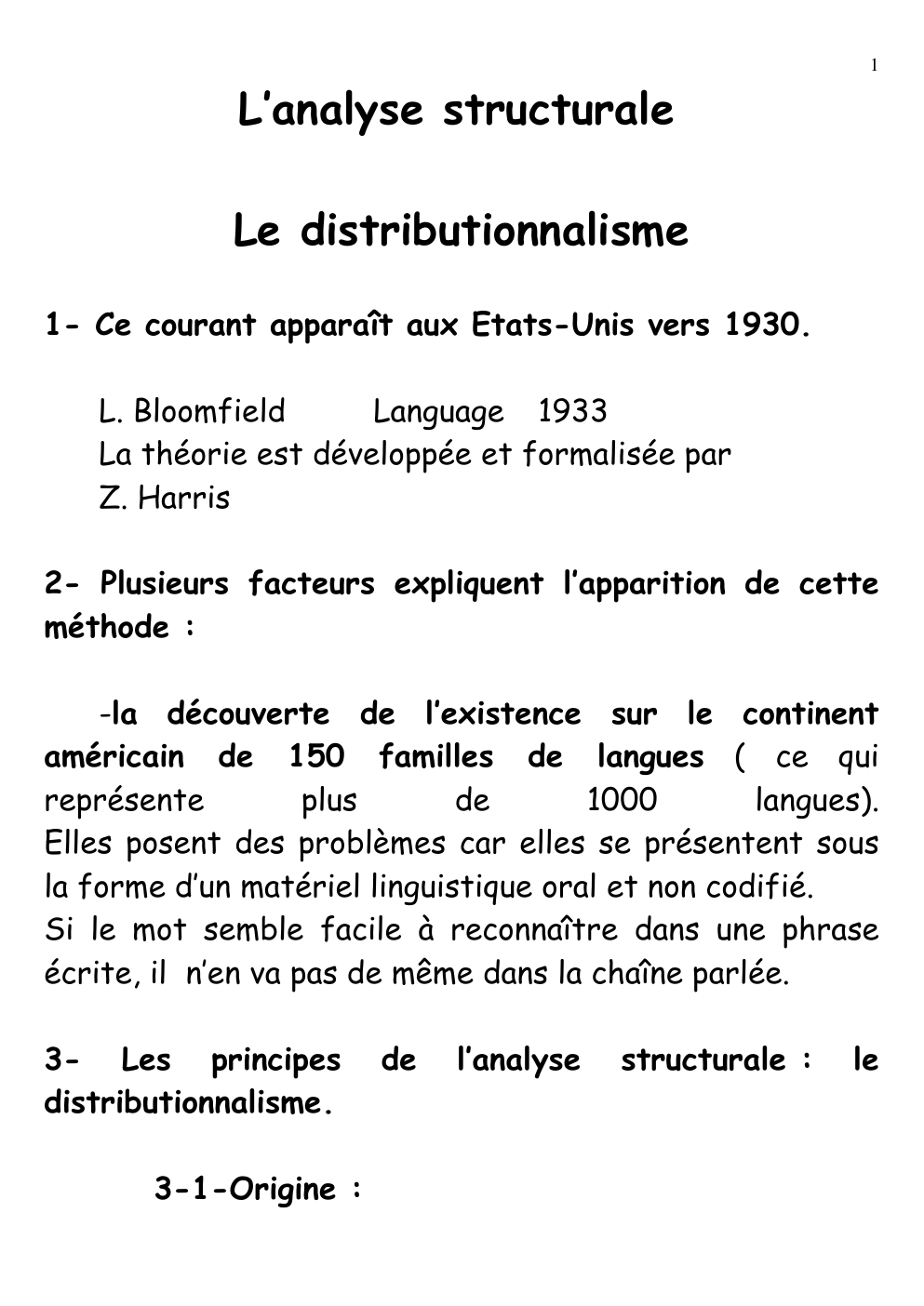 Prévisualisation du document L’analyse structurale Le distributionnalisme