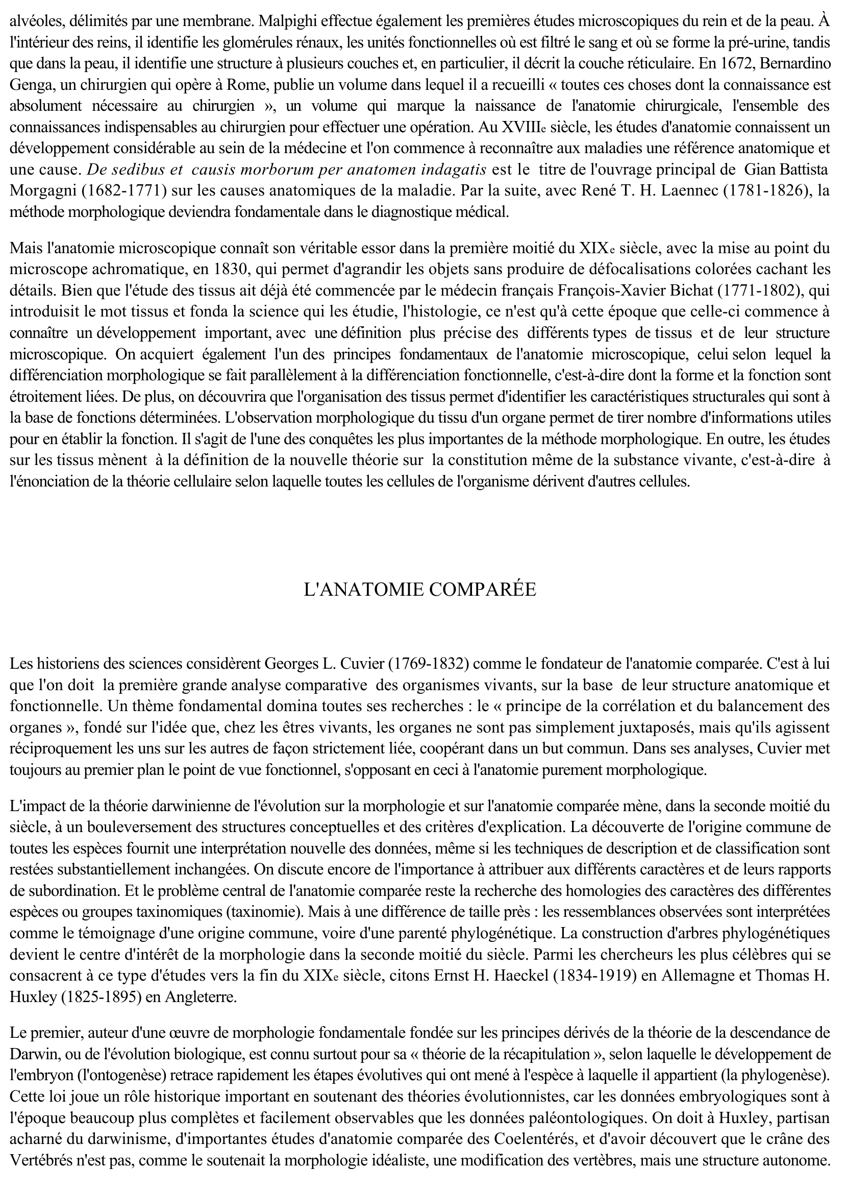 Prévisualisation du document L'ANATOMIE (Sciences et Techniques)