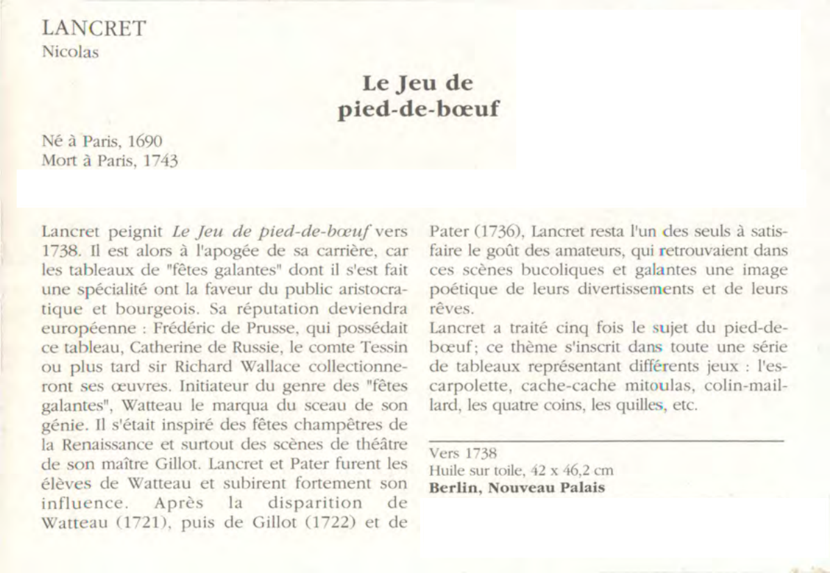 Prévisualisation du document LANCRET Rocaille Nicolas : Le Jeu de pied-de-boeuf