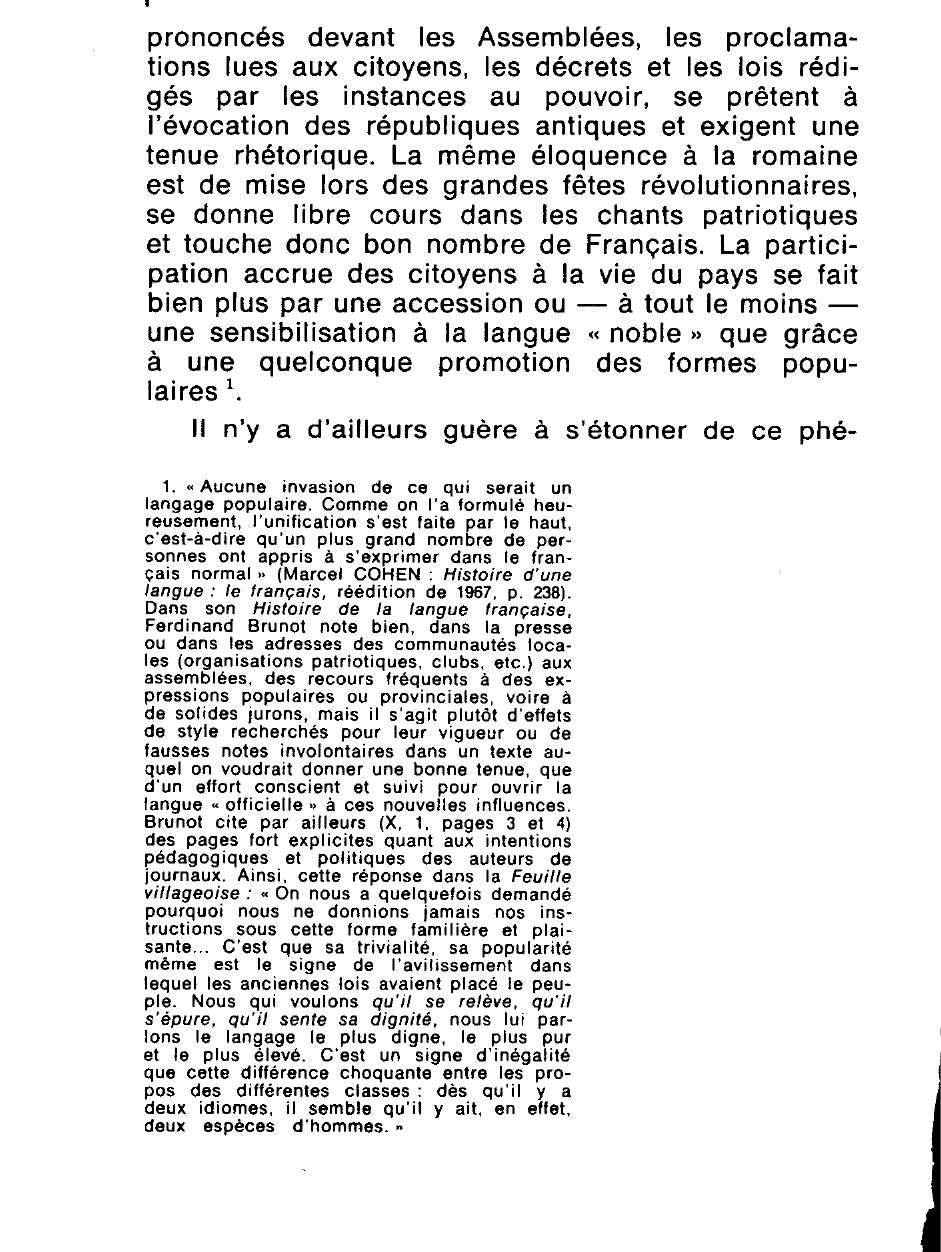 Prévisualisation du document LANGUE ET REFLEXION LINGUISTIQUE DE 1789 A 1848, OU DE LA LOI AUX REGLES