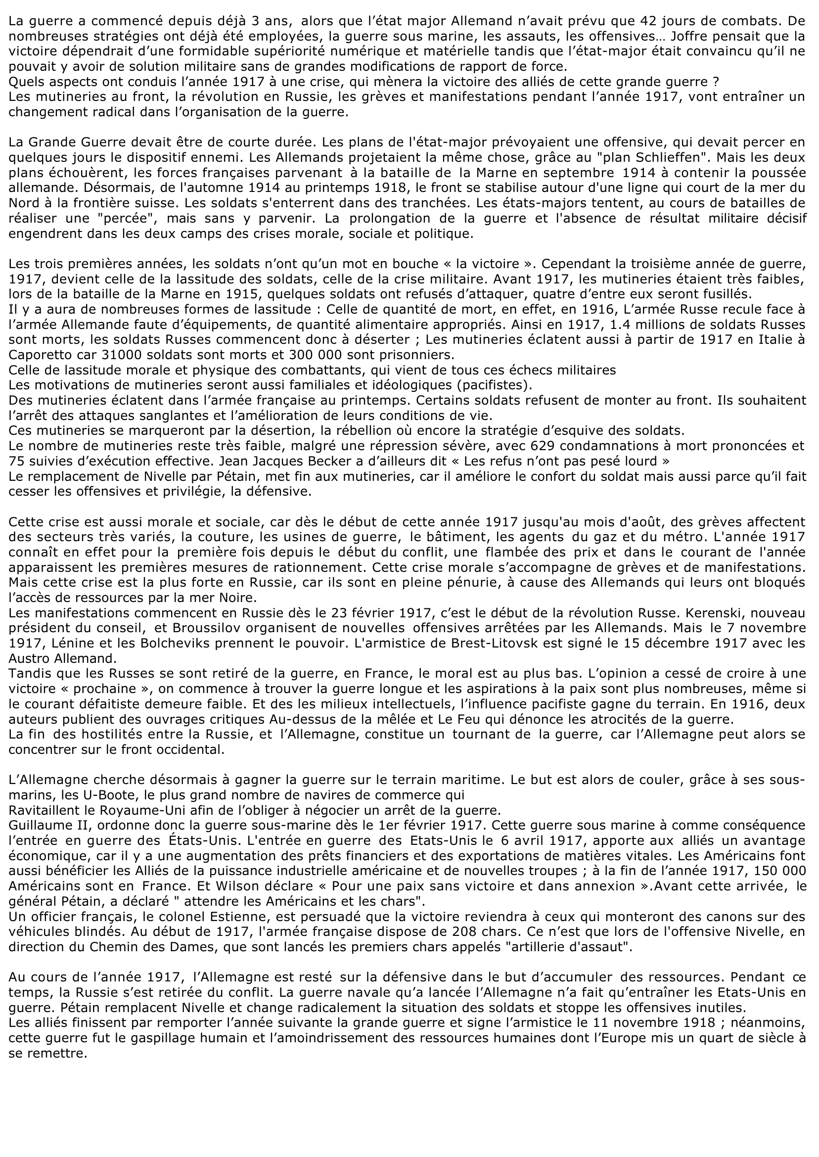 Prévisualisation du document L'ANNÉE 1917 (Histoire)