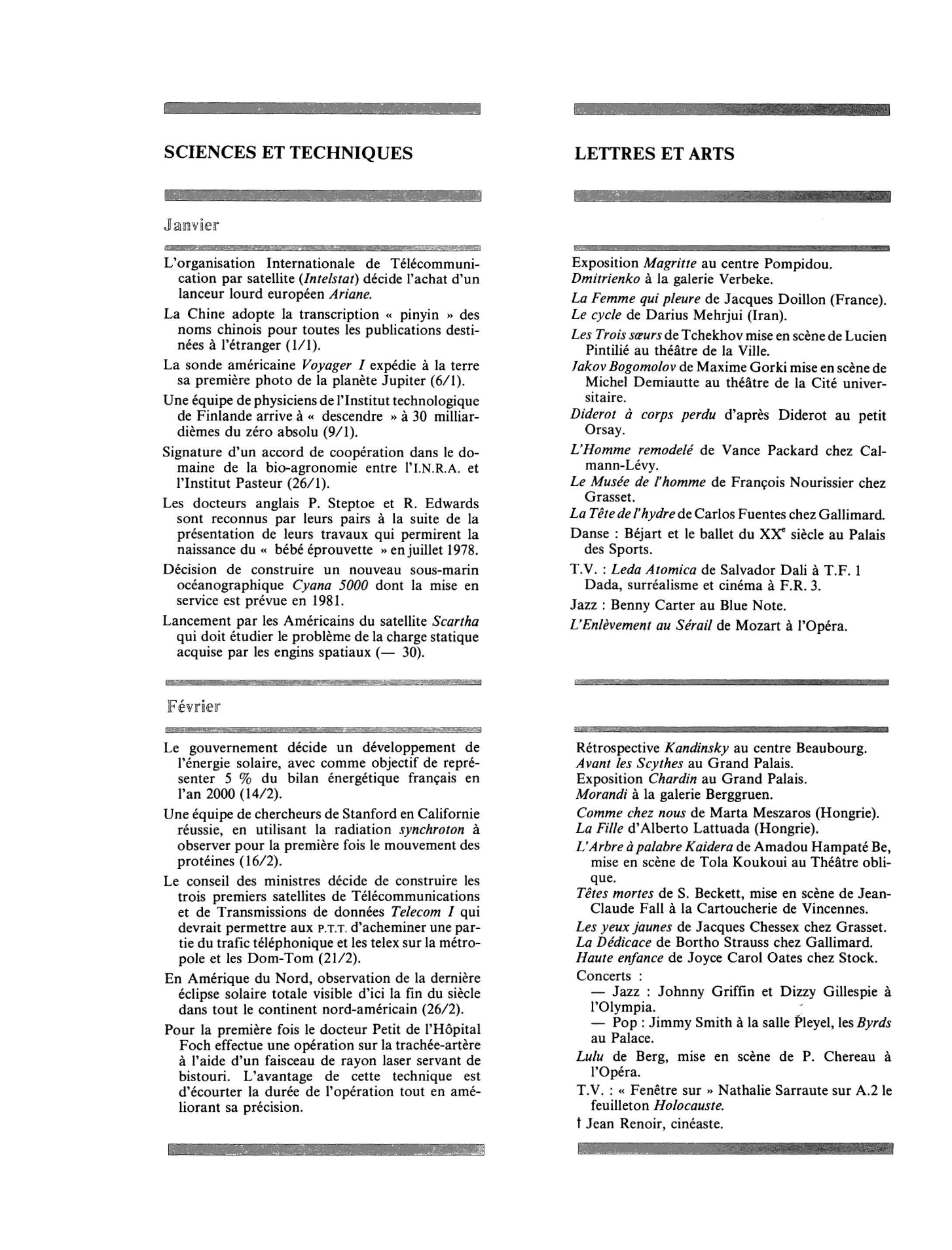 Prévisualisation du document L'année 1979 dans le monde - Chronologie