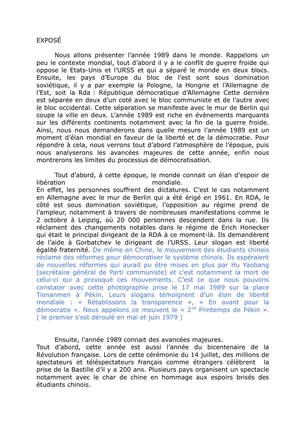 Prévisualisation du document L'année 1989