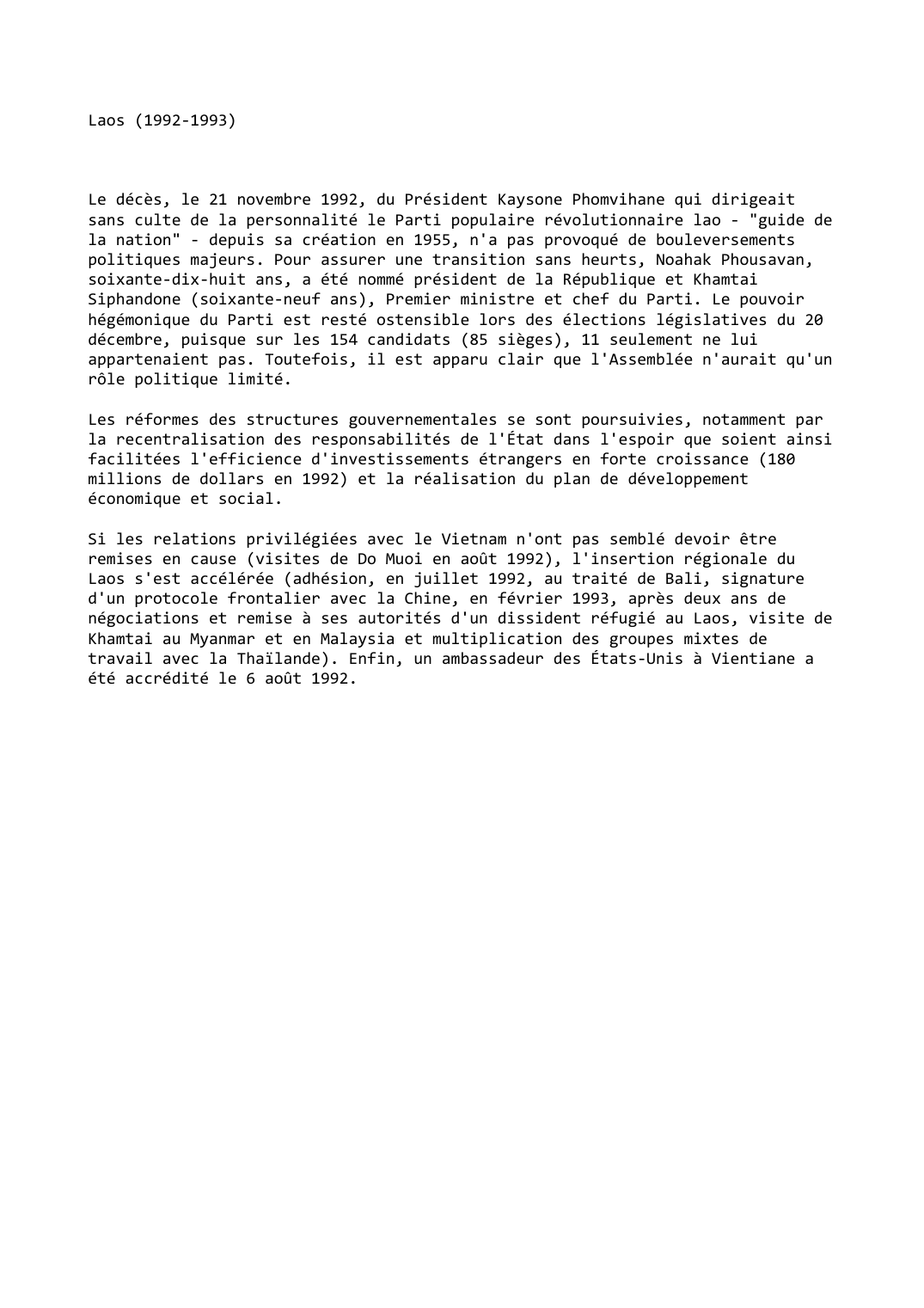 Prévisualisation du document Laos (1992-1993)