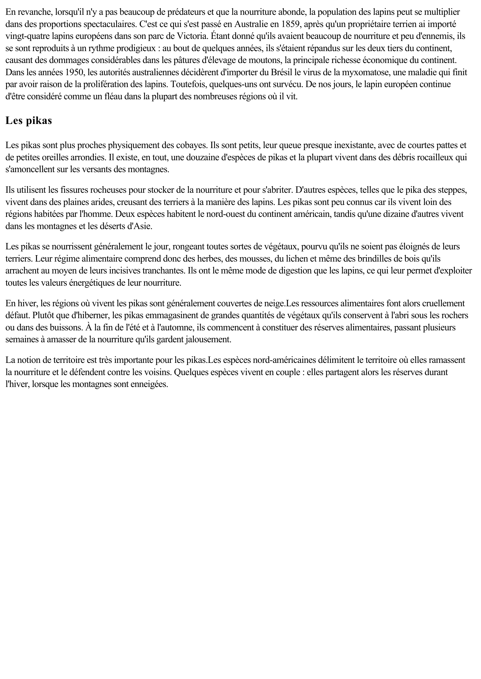 Prévisualisation du document Lapins et pikas (Faune et Flore)