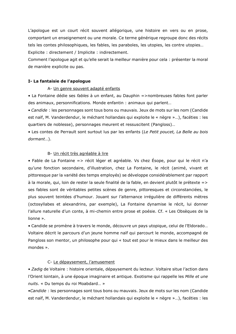 Prévisualisation du document L’apologue est un court récit souvent allégorique, une histoire en vers ou en prose,
comportant un enseignement ou une morale....