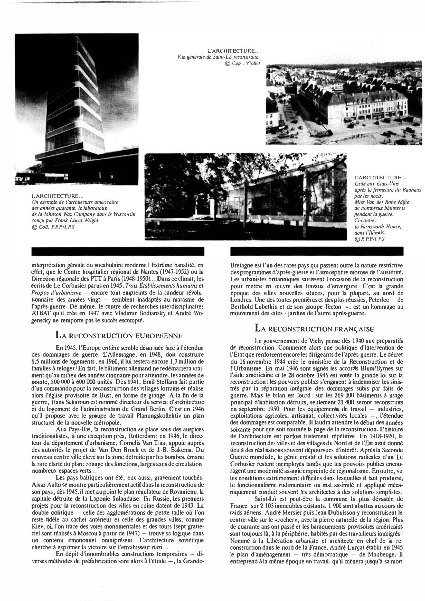 Prévisualisation du document L’architecture: de 1940 à 1949 : Histoire