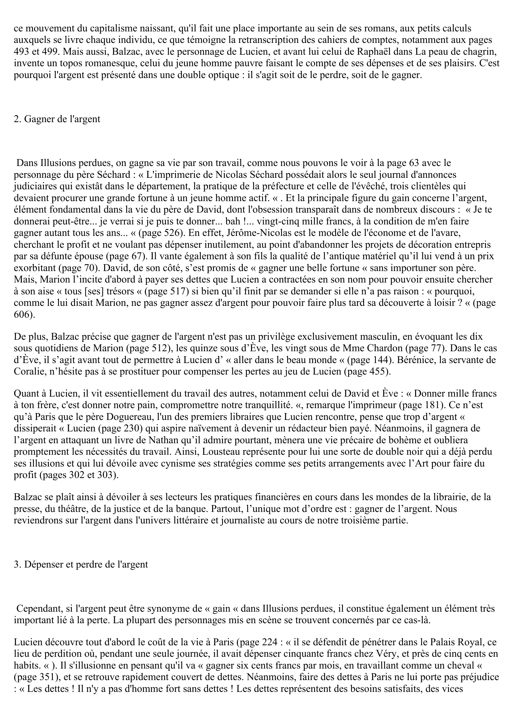 Prévisualisation du document L'Argent Dans "Illusions Perdues" De Balzac