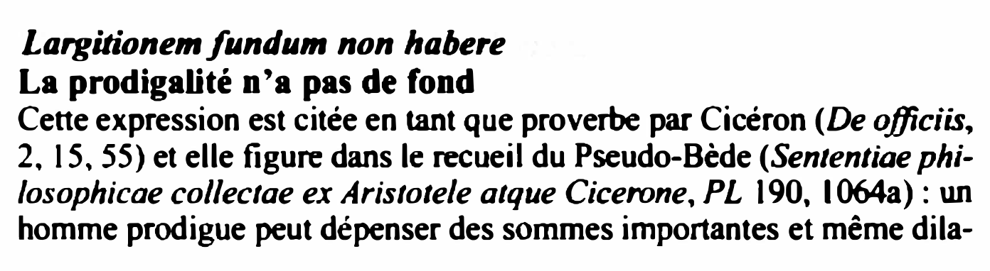 Prévisualisation du document Largitionem fundum non habere