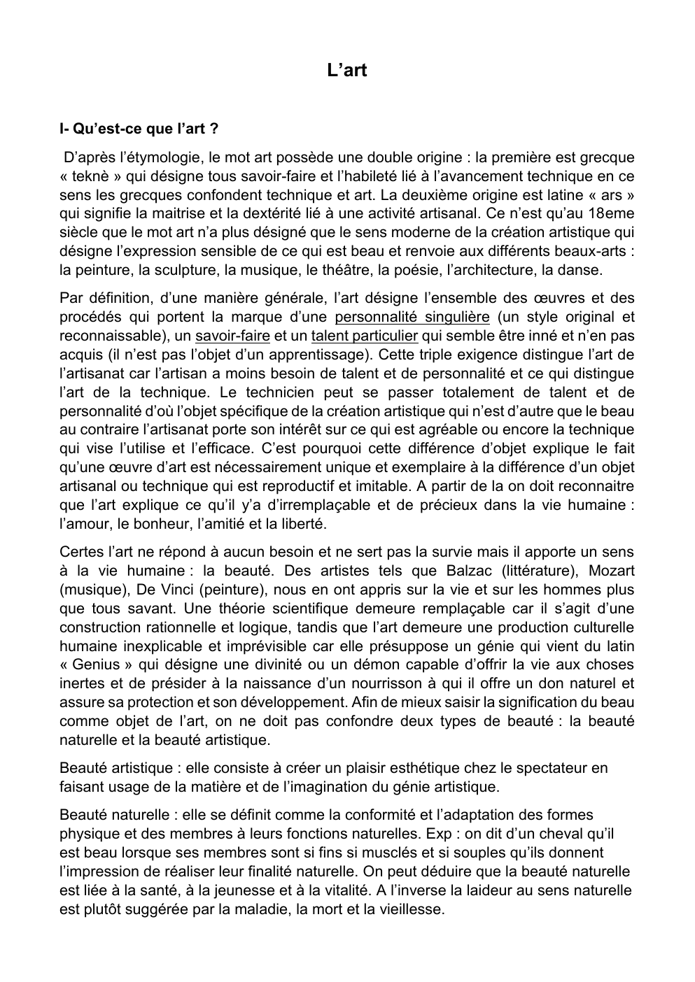 Prévisualisation du document l'art