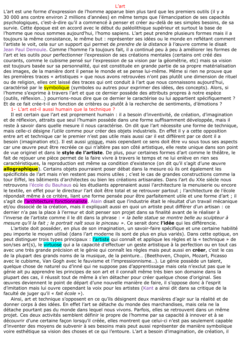 Prévisualisation du document L'art en philosophie