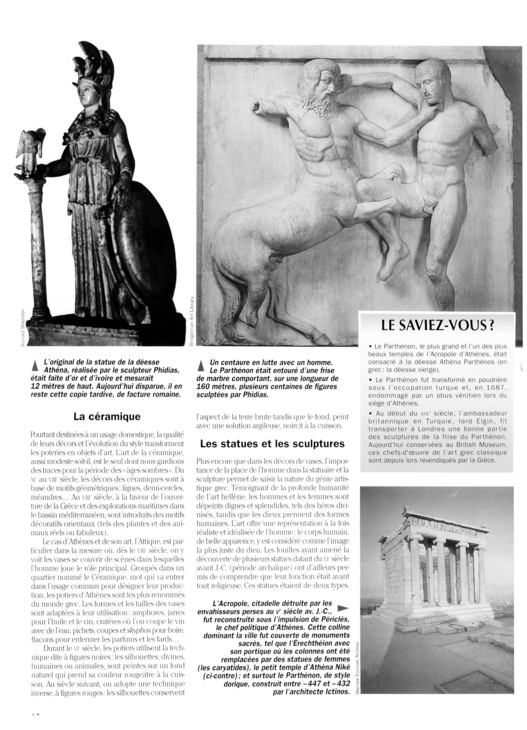 Prévisualisation du document L'Art grec et romain: statuaire et architecture