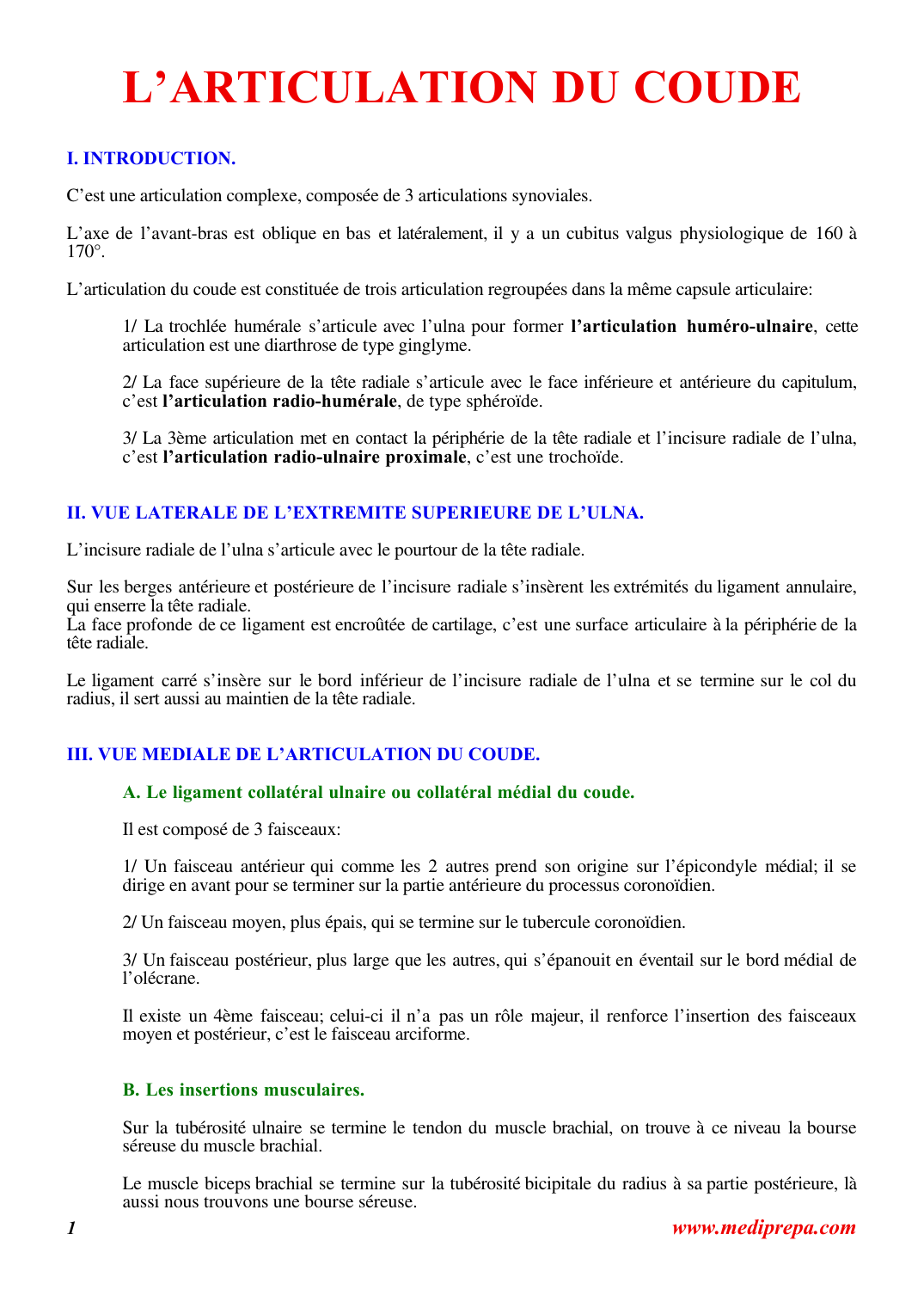Prévisualisation du document L'ARTICULATION DU COUDE.