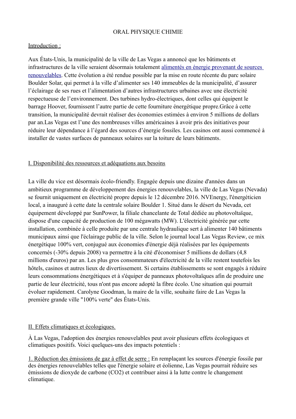 Prévisualisation du document Las Vegas  - ORAL PHYSIQUE CHIMIE