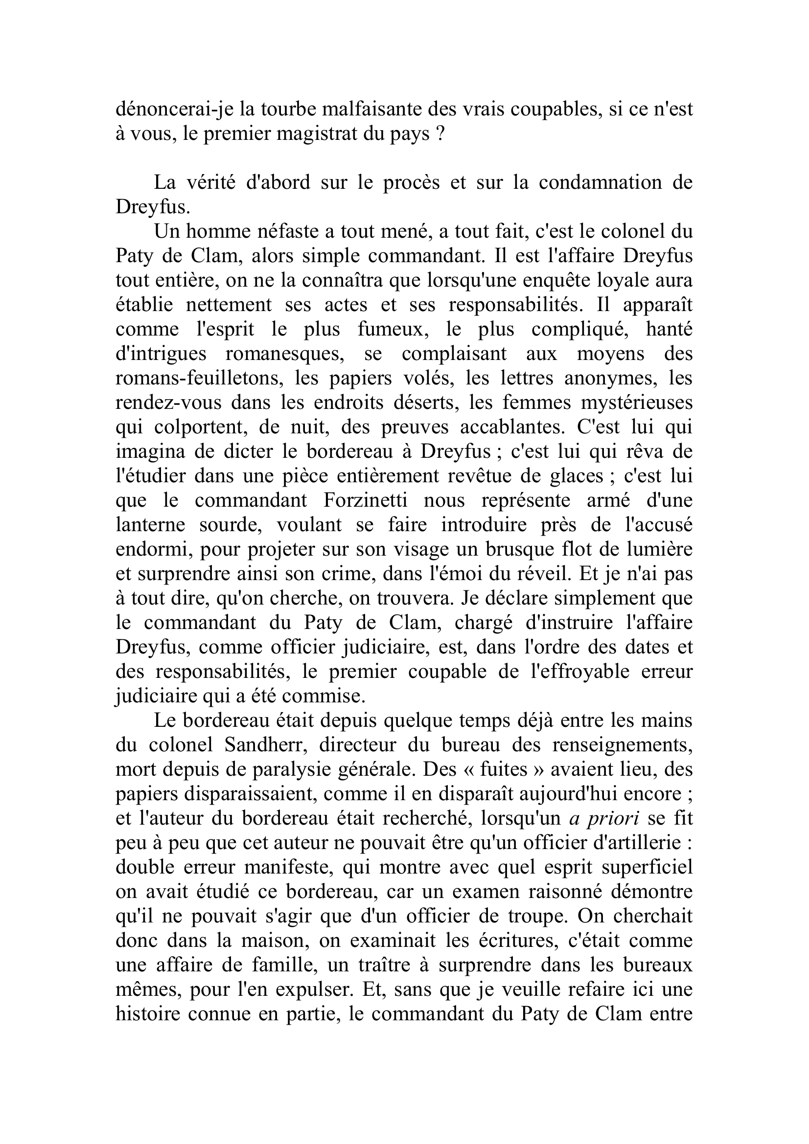 Prévisualisation du document L'AURORE
N° 87 - Jeudi 13 Janvier 1898
J'Accuse.