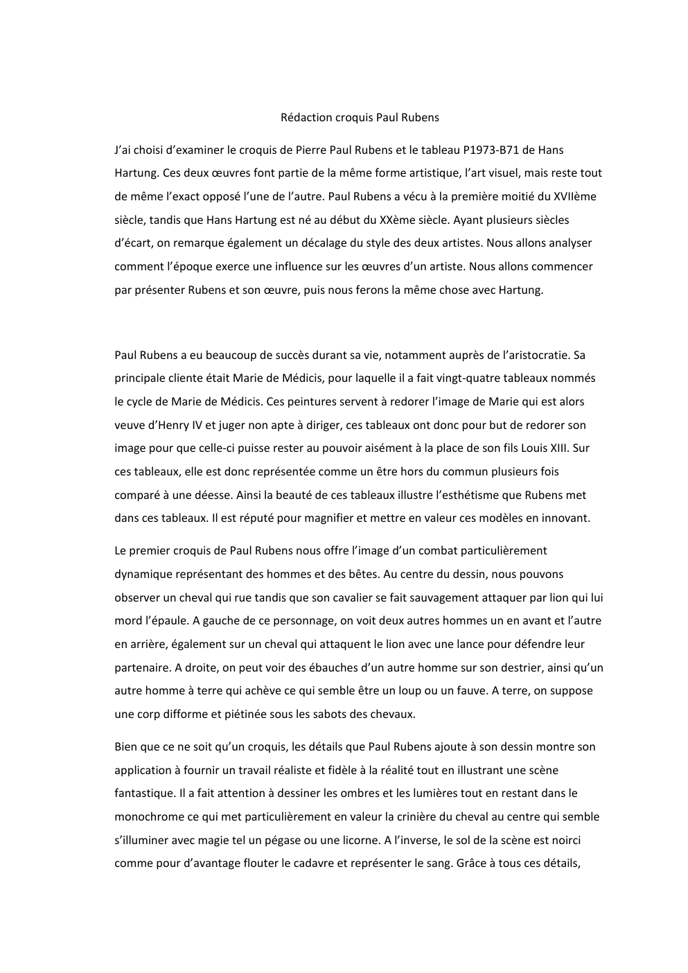 Prévisualisation du document l'autobiographie: Rédaction croquis Paul Rubens