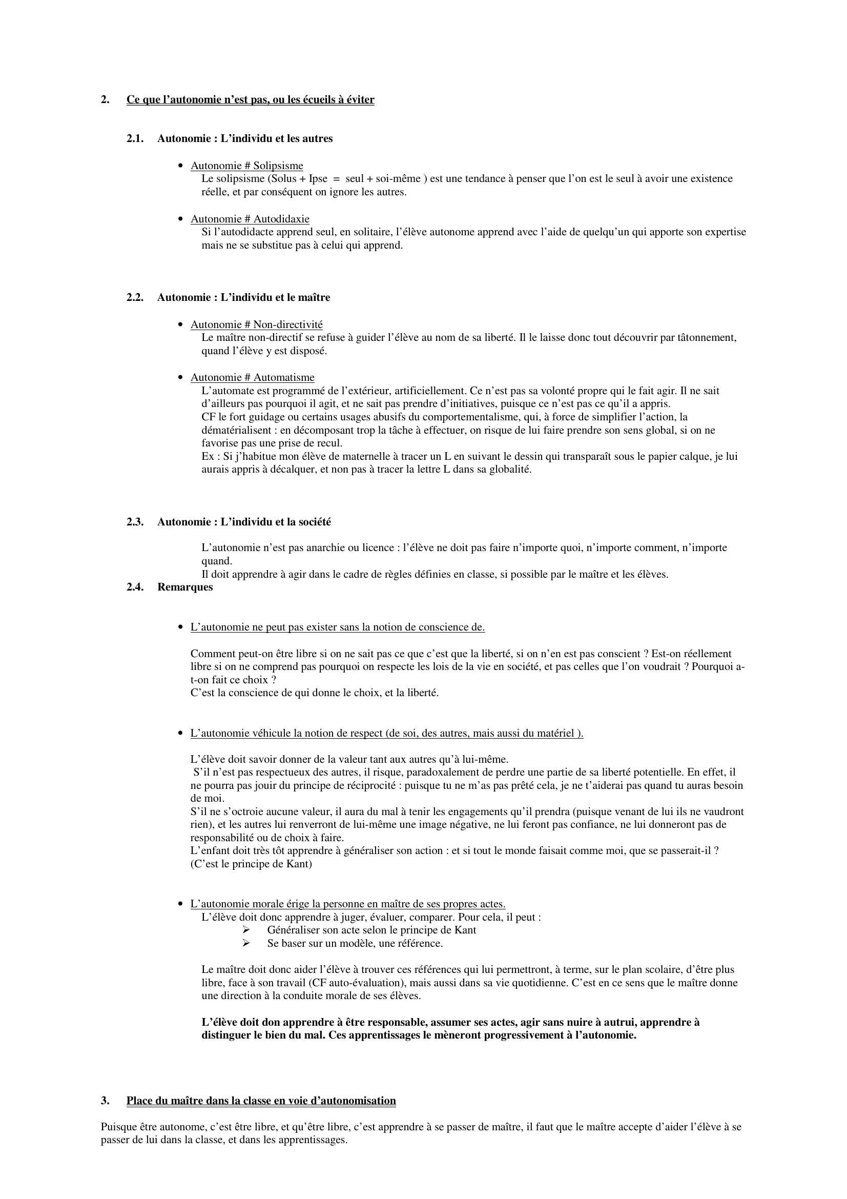 Prévisualisation du document L'Autonomie
Synthèse construite par Sylvain
sylvain.