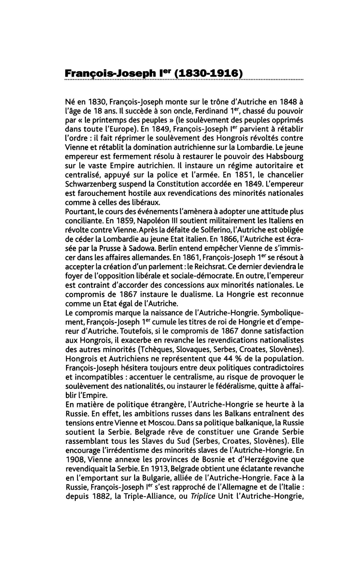 Prévisualisation du document L'Autriche-Hongrie et François-Joseph.