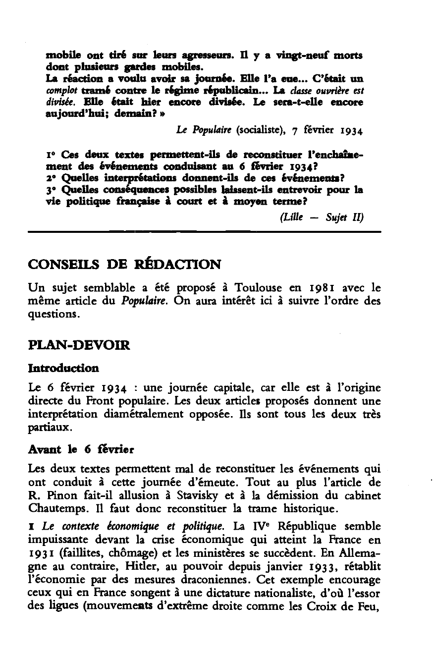 Prévisualisation du document Le 6 février 1934 : deux témoignages