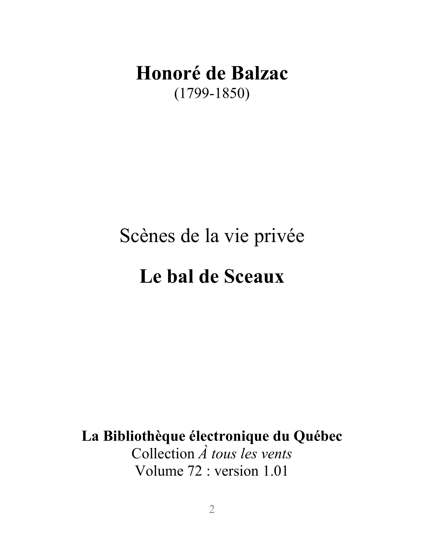 Prévisualisation du document Le bal de sceaux - balzac - texte intégral