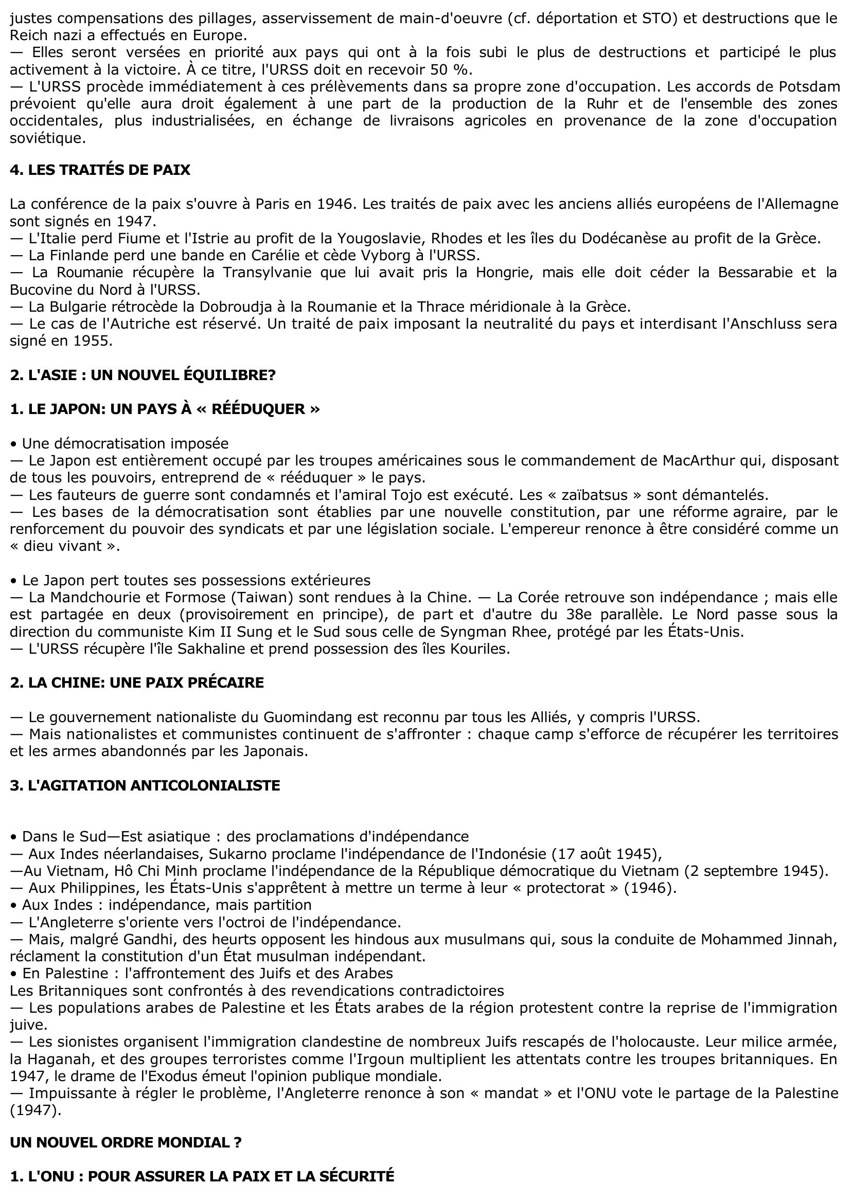 Prévisualisation du document Le bilan de la guerre: Naissance d'un nouveau monde ?