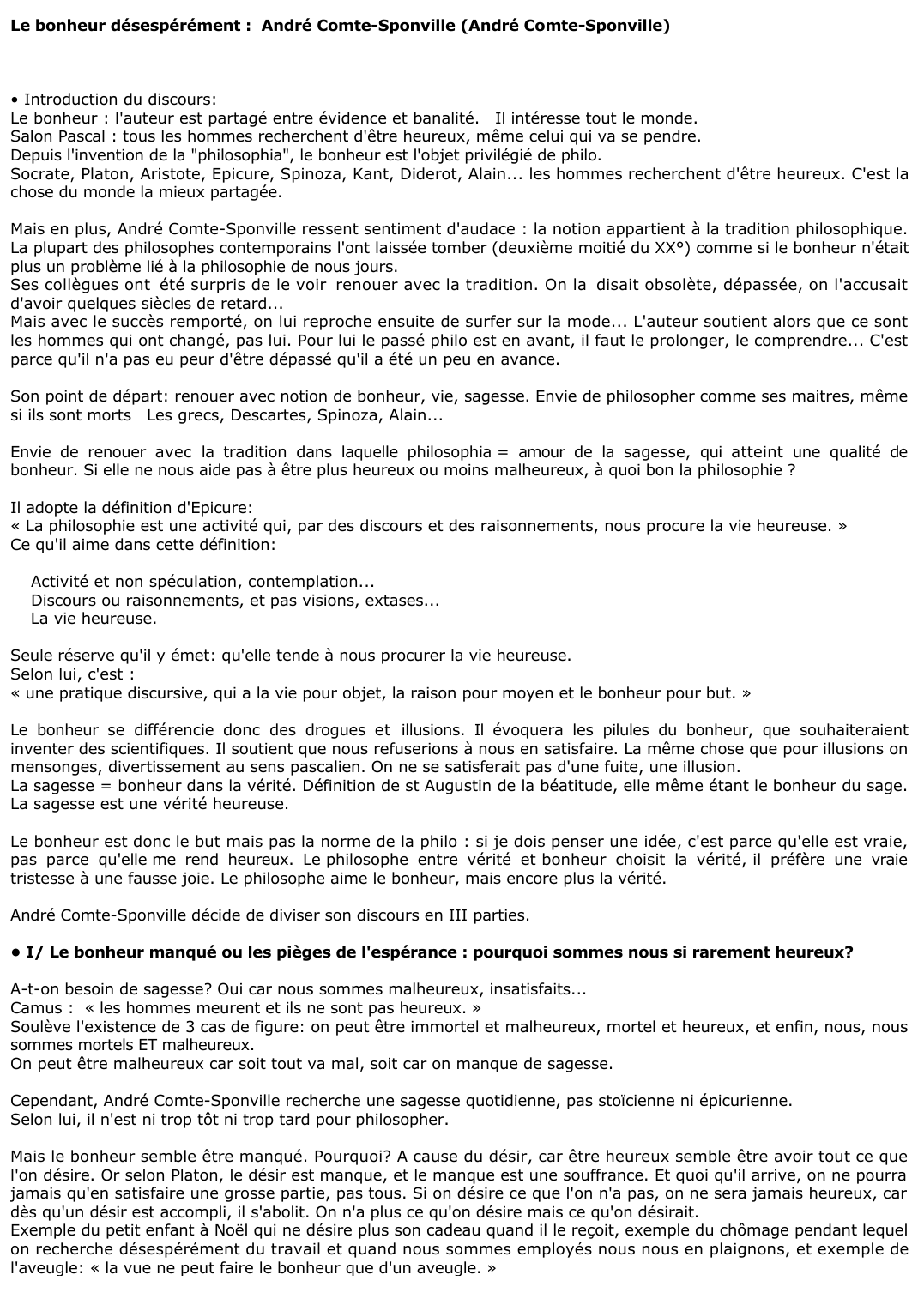 Prévisualisation du document Le bonheur désespérément :  André Comte-Sponville (André Comte-Sponville)
