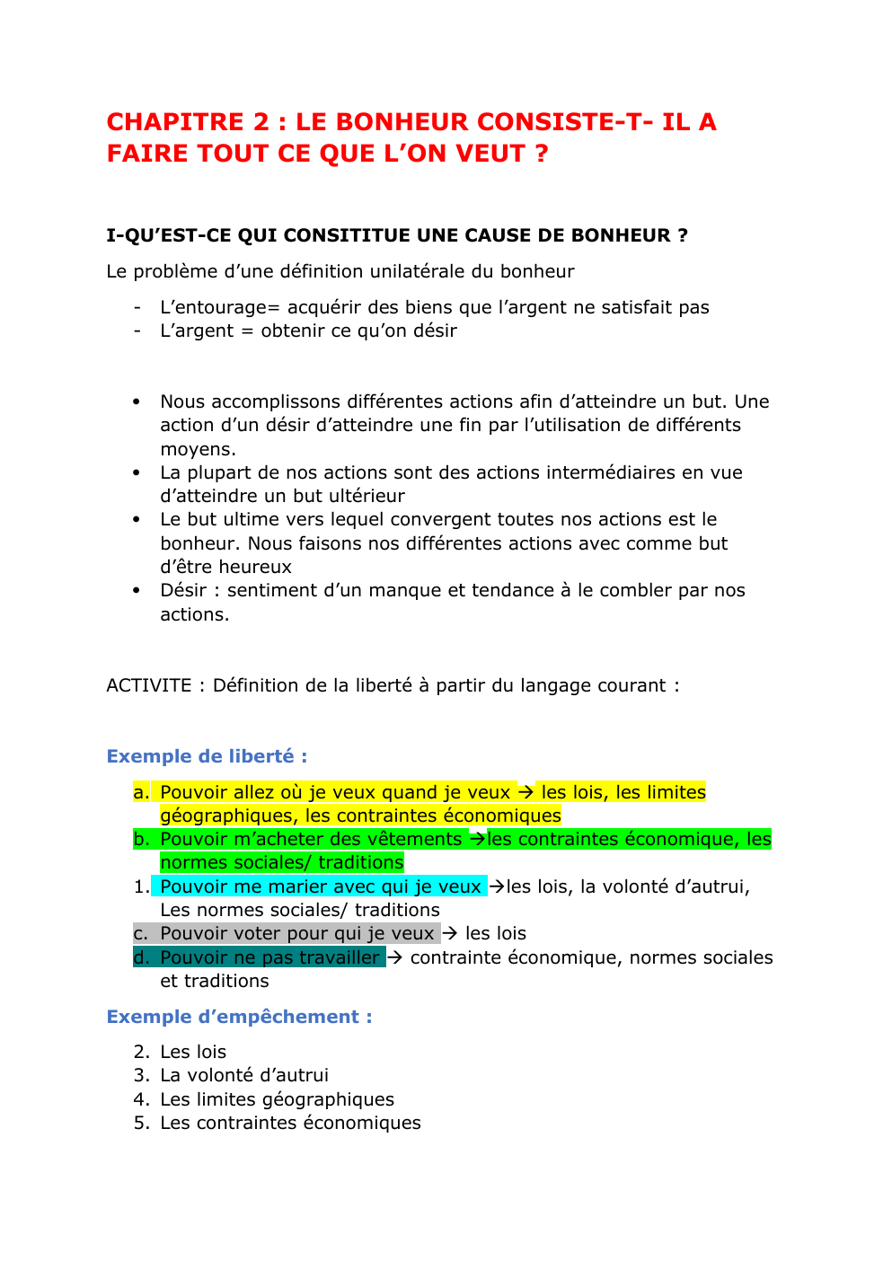Prévisualisation du document Le bonheur(notes de cours)