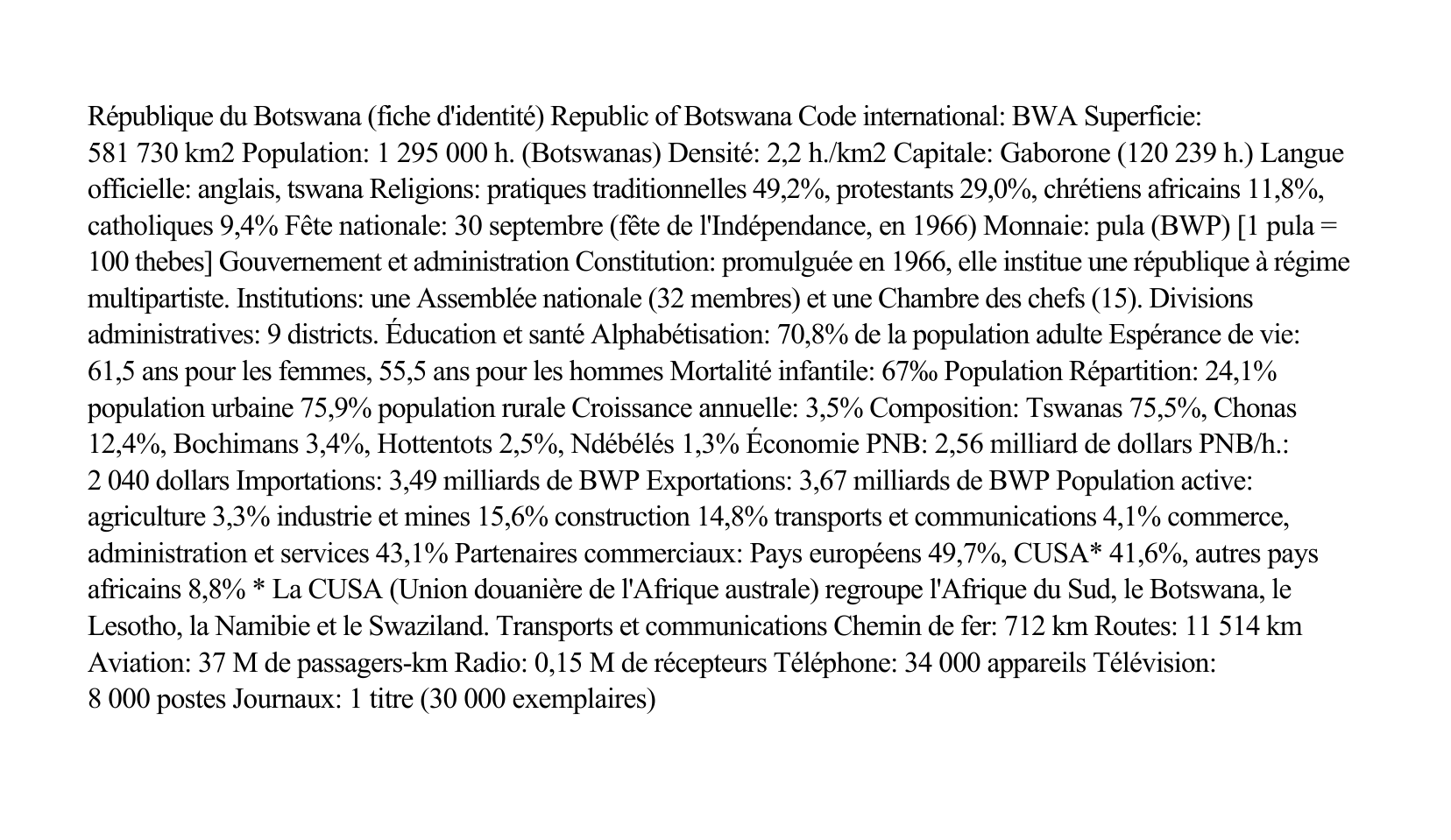 Prévisualisation du document Le Botswana